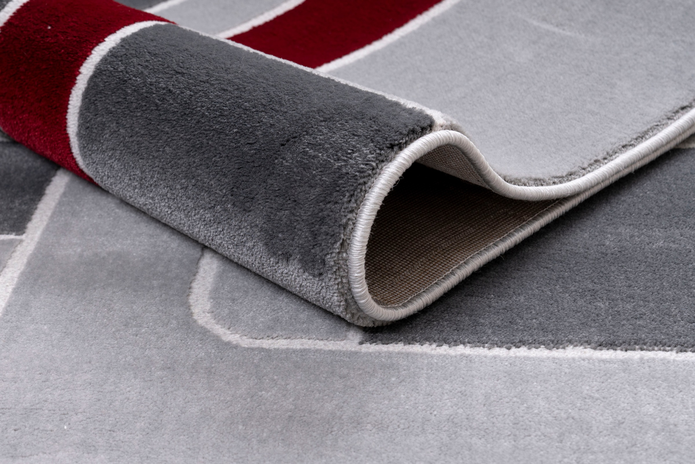 Home affaire Läufer »Anesa«, rechteckig, 12 mm Höhe, mit handgearbeitetem Konturenschnitt, flacher Teppich-Läufer, geometrisches Muster, Kurzflor, Weich, Pflegeleicht, ideale Teppiche für Wohnzimmer, Schlafzimmer, Esszimmer, Diele/Flur