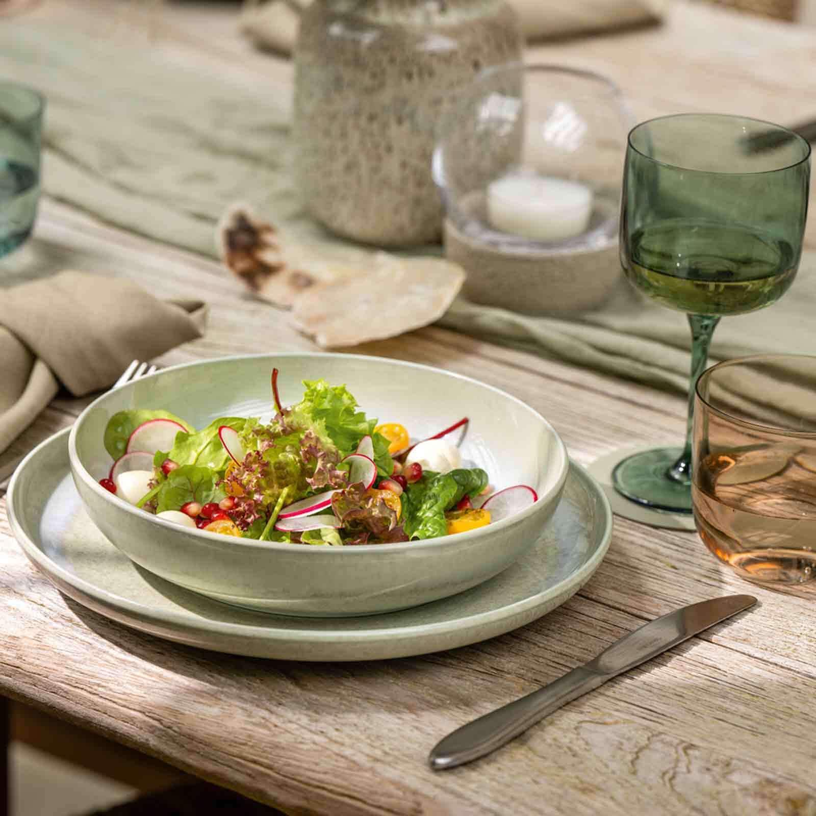 like. by Villeroy & Boch Pastateller »Pastaschalen Perlemor Alga ø 22,2 cm 6er Set grün«