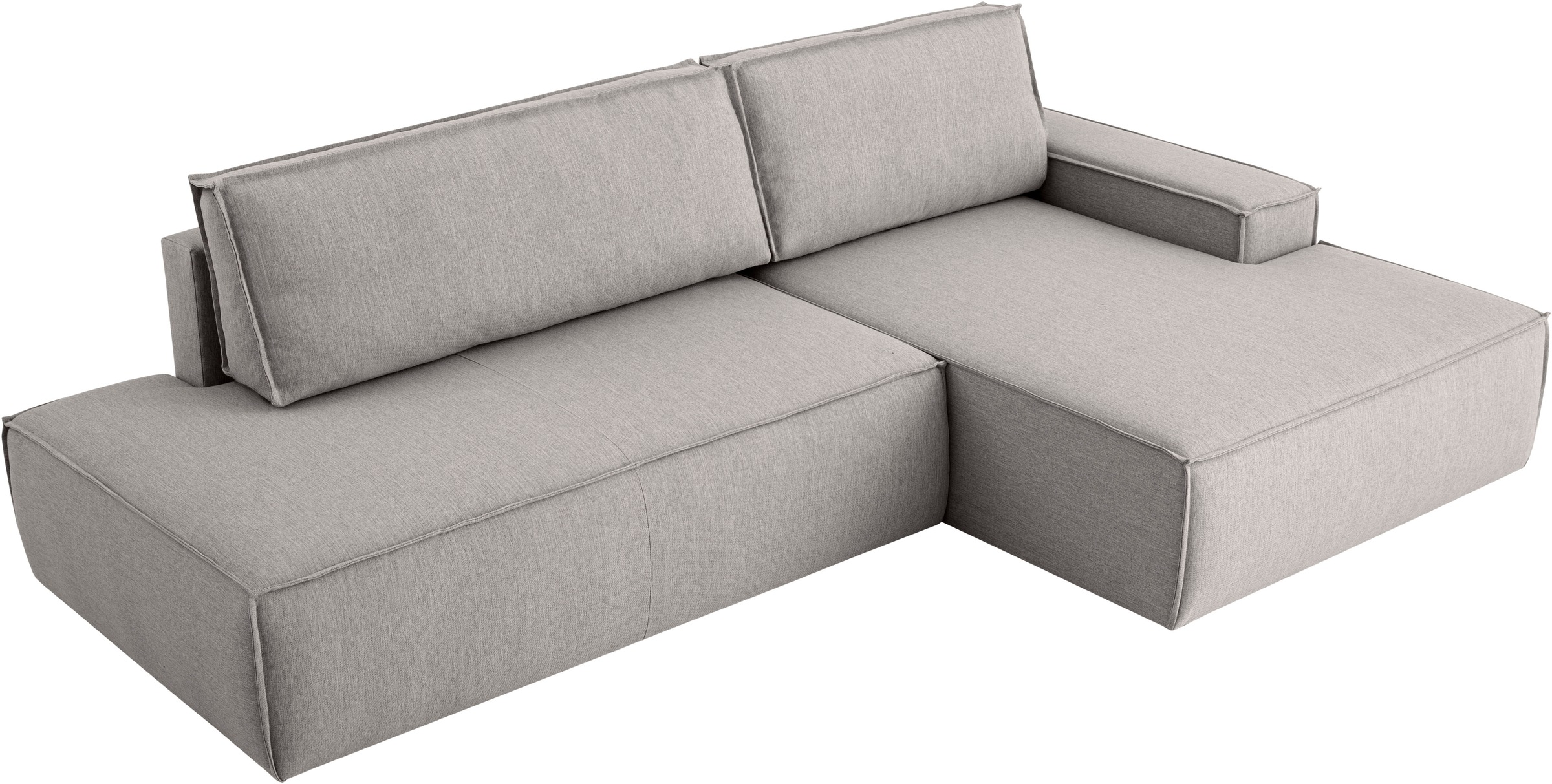 Home affaire Ecksofa »SHERWOOD, Schlafsofa in L-Form offen (275cm), Cord, Leinenoptik«, Schlaffunktion und Bettkasten, Kedernaht, hoher Sitz- & Liegekomfort