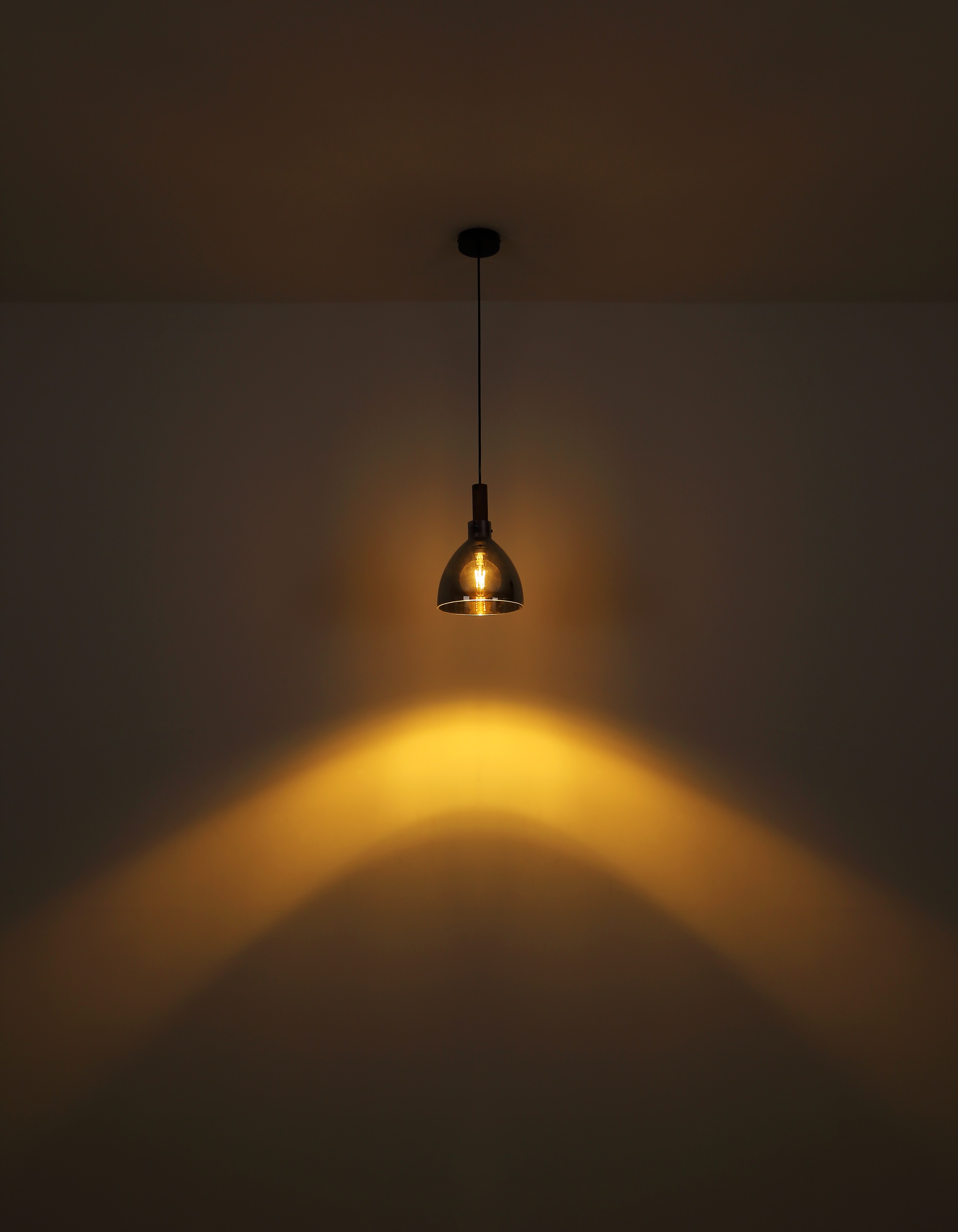 GLOBO LIGHTING Hängeleuchte »MATTEA«, Leuchtmittel E27 | ohne Leuchtmittel, Hänelampe/Pendelleuchte/Glas rauchfarben/Wohnzimmer/Esszimmer