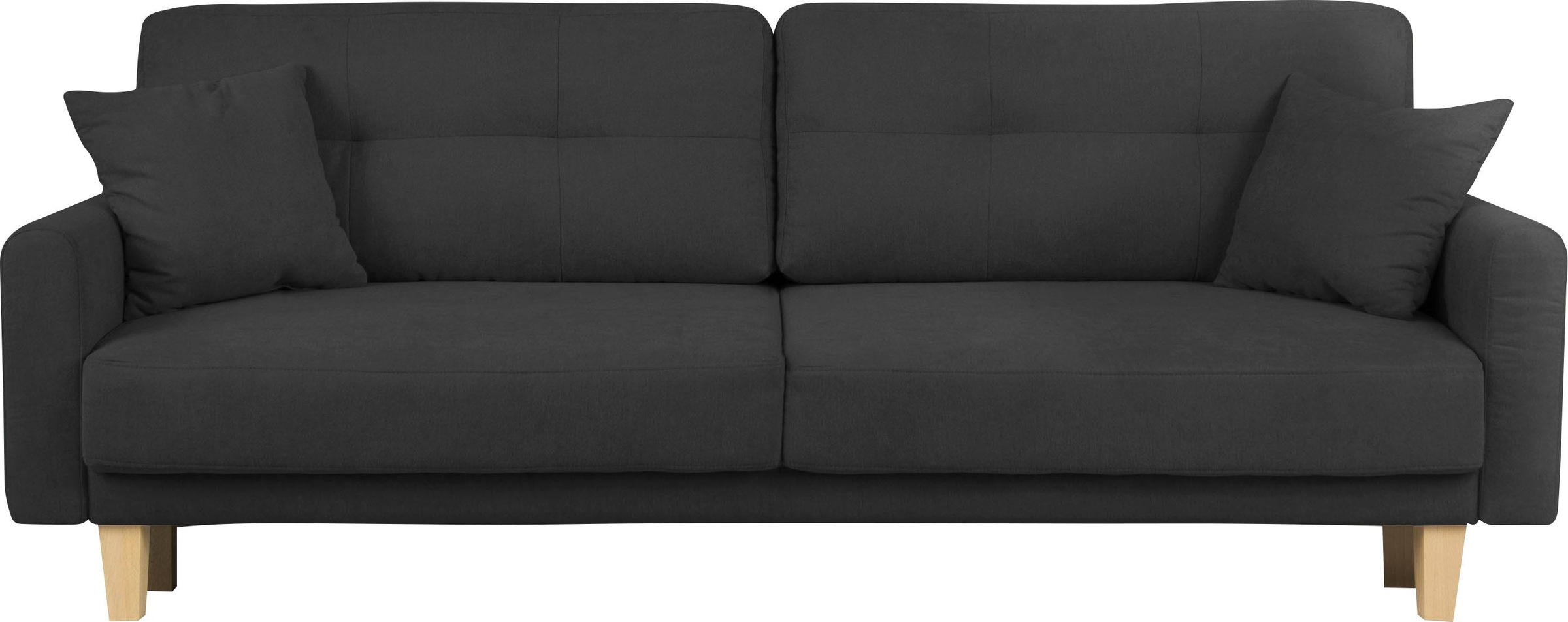 Home affaire 3-Sitzer »TRIPLO optionale Schlafsofa mit Bettkasten, Maße B/T/H: 215/100/89 cm«, Wahlweise Bettfunktion - Liegefläche 145x191 cm, Rücken-, Zierkissen