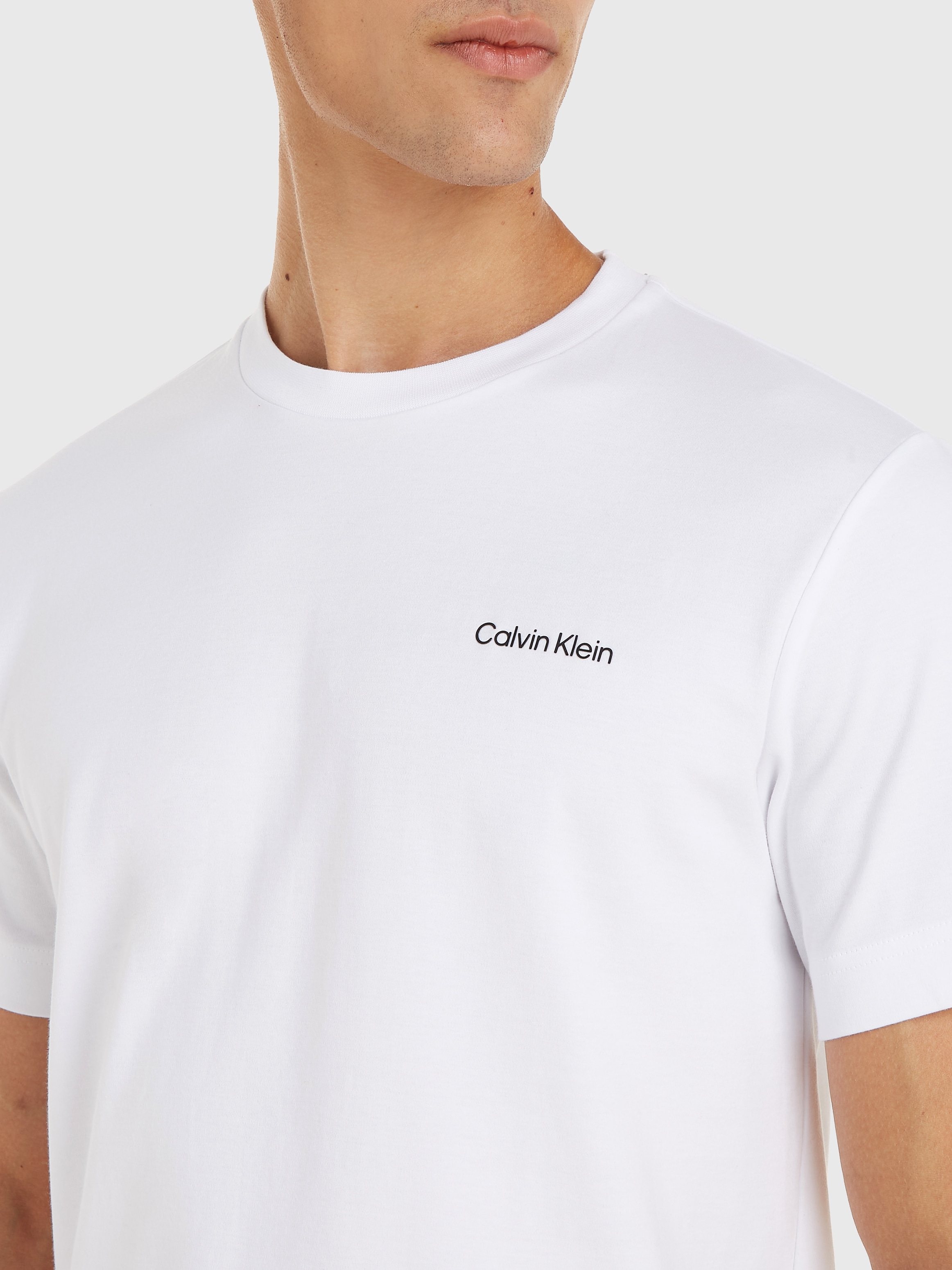 Calvin Klein T-Shirt »Micro Logo«, aus dickem Winterjersey, mit Logoprint