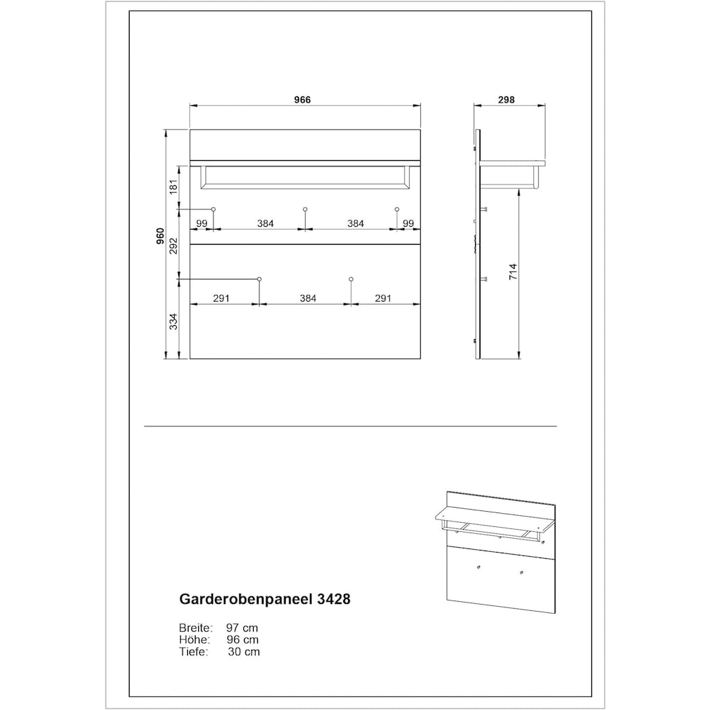 GERMANIA Garderobenpaneel »GW-GENOVA Garderobenpaneel 3428«