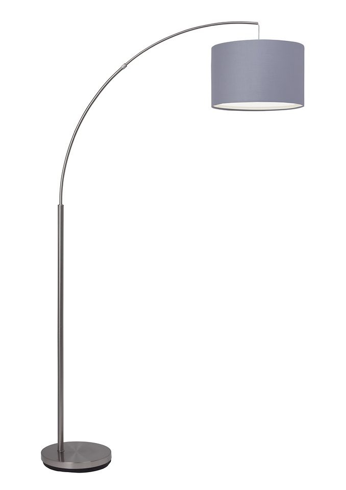 Brilliant Bogenlampe »Clarie«, 1 flammig, Leuchtmittel E27 | ohne Leuchtmittel, 1,8m Höhe, E27 max. 60W, Stoffschirm, Metall/Textil