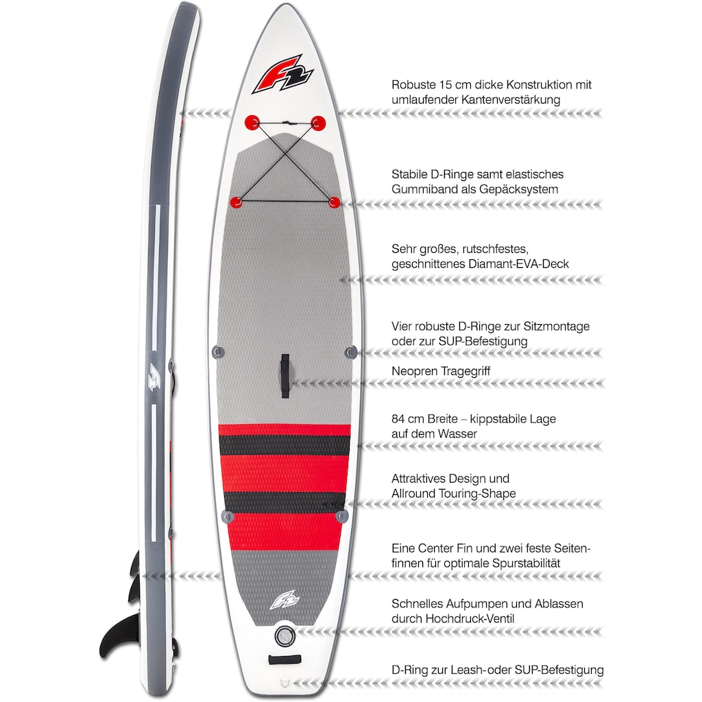 F2 Inflatable SUP-Board »Union«, (Set, 5 tlg., mit Paddel, Pumpe und Transportrucksack)