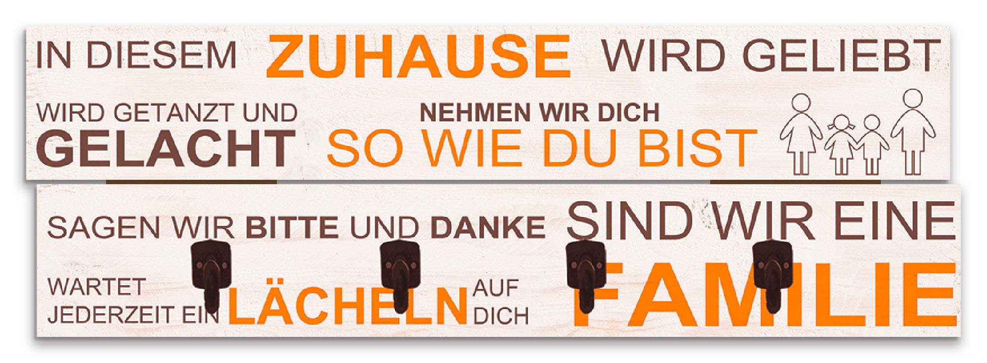 Artland Garderobenleiste »In diesem Zuhause - beige«, teilmontiert