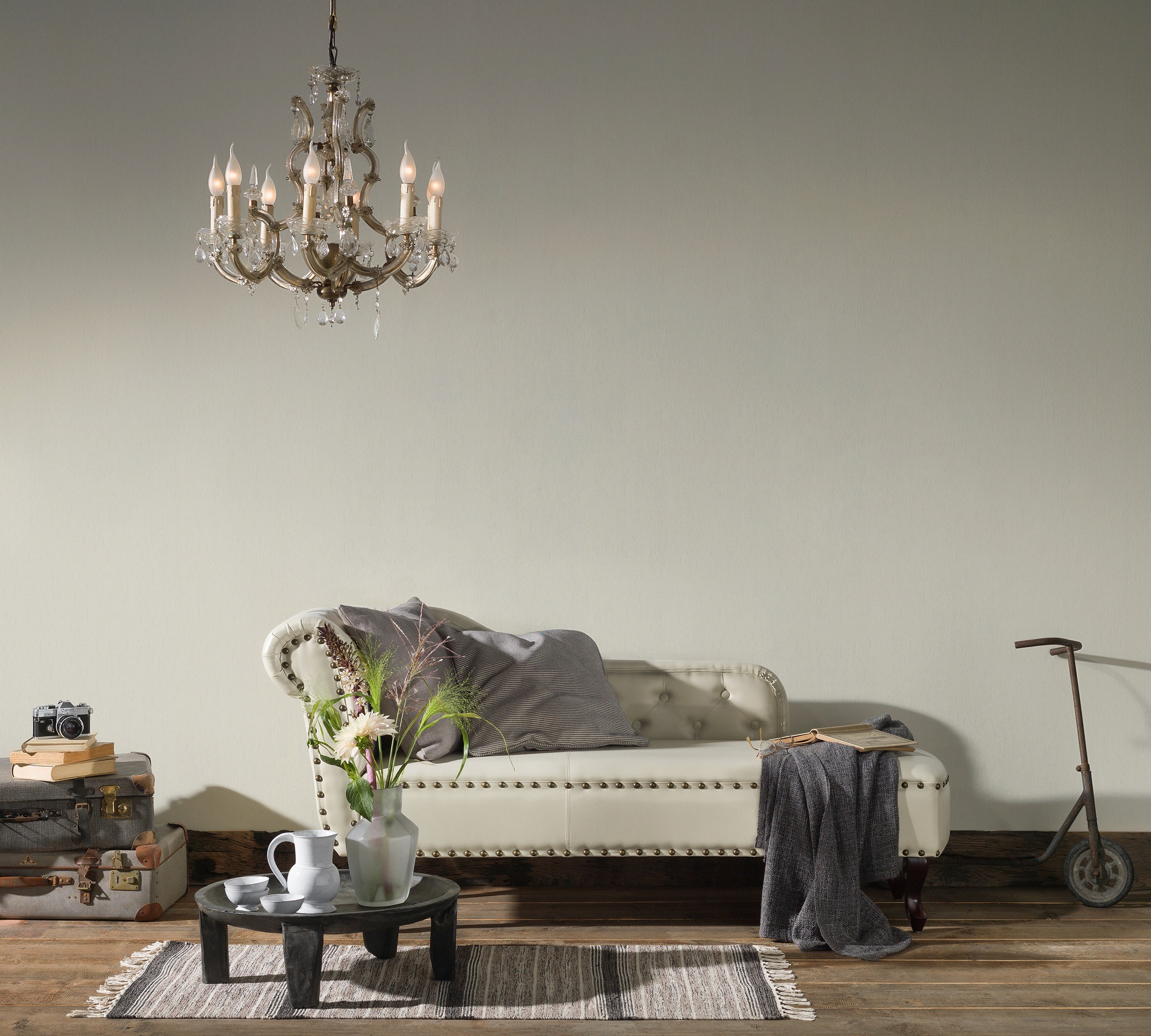 A.S. Création Vliestapete »Romantico Uni«, uni-einfarbig-unifarben, Tapete einfarbig Tapeten Wohnzimmer Schlafzimmer Küche Flur Design