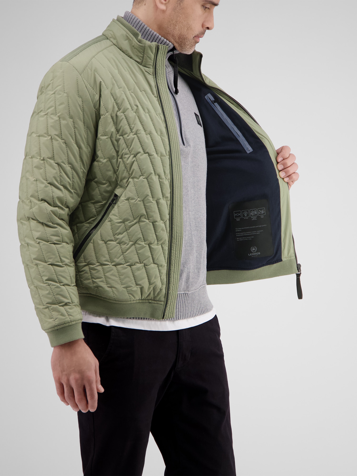 LERROS Steppjacke »LERROS Superleichte Herren Steppjacke«, ohne Kapuze, Wasser_Wind