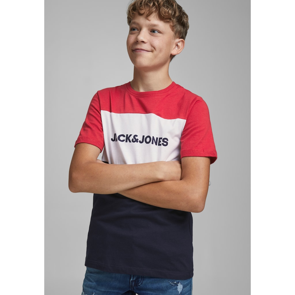 Jack & Jones Junior T-Shirt »JJELOGO BLOCKING TEE SS«