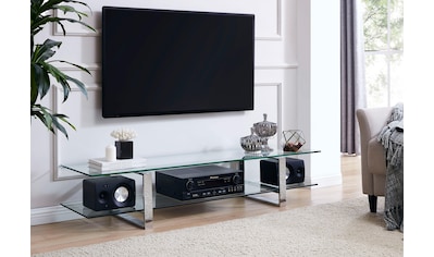 Leonique TV-Board »Colmar«, mit zwei Glasablageflächen Klarglas oder weiß Marmoroptik kaufen