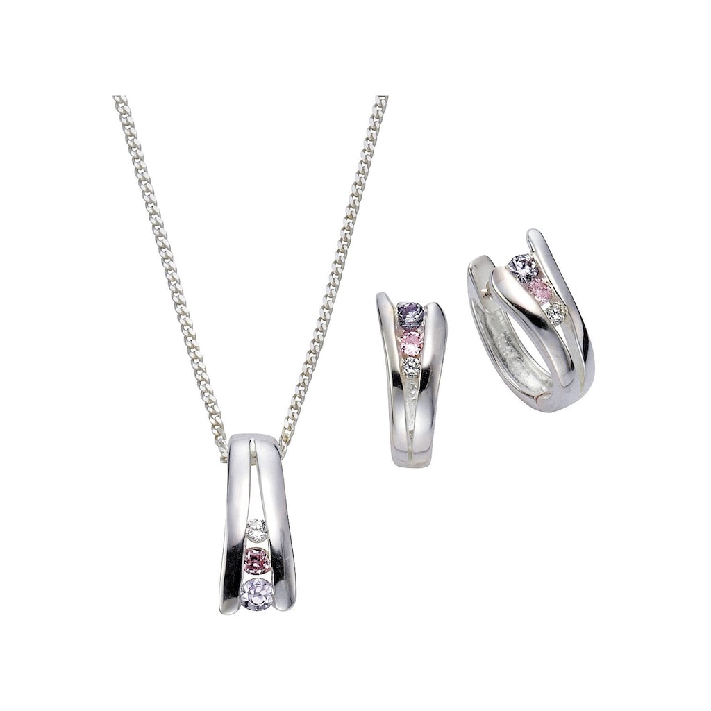 Firetti Schmuckset »Multipack Schmuck Geschenk Silber 925 Halskette + Creolen«, (4 tlg.)