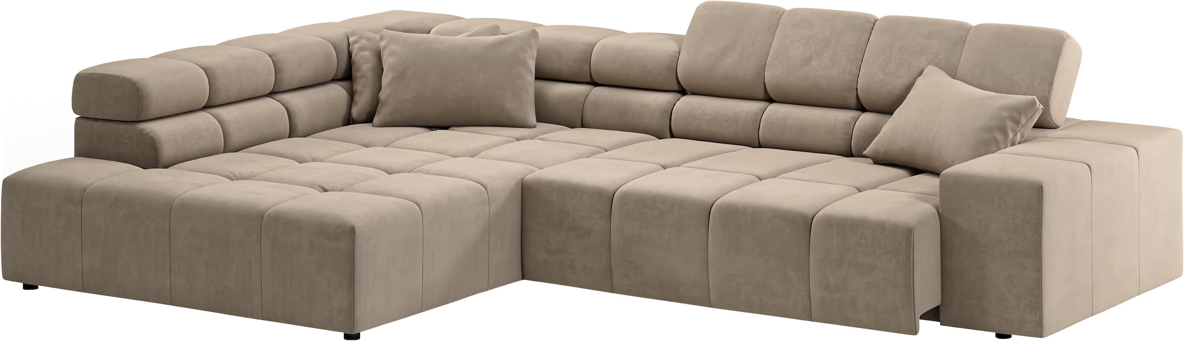 INOSIGN Ecksofa »Ancona incl. Kopfteilverstellung, Breite 319cm, L-Form«, wahlweise motorische Sitztiefenverstellung, auch in Cord + Easy Care