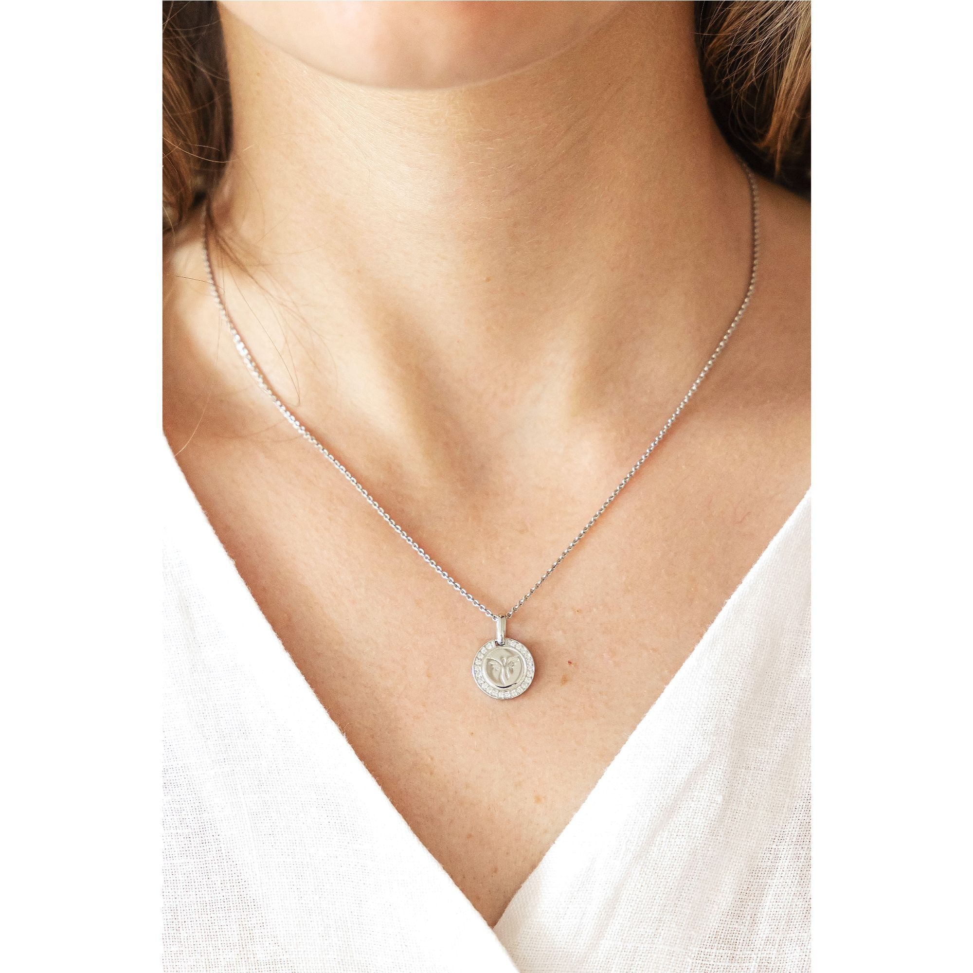 CELESTA Kette mit Anhänger »Silber 925 rhodiniert 36/40cm lang mit Engel-Motiv«
