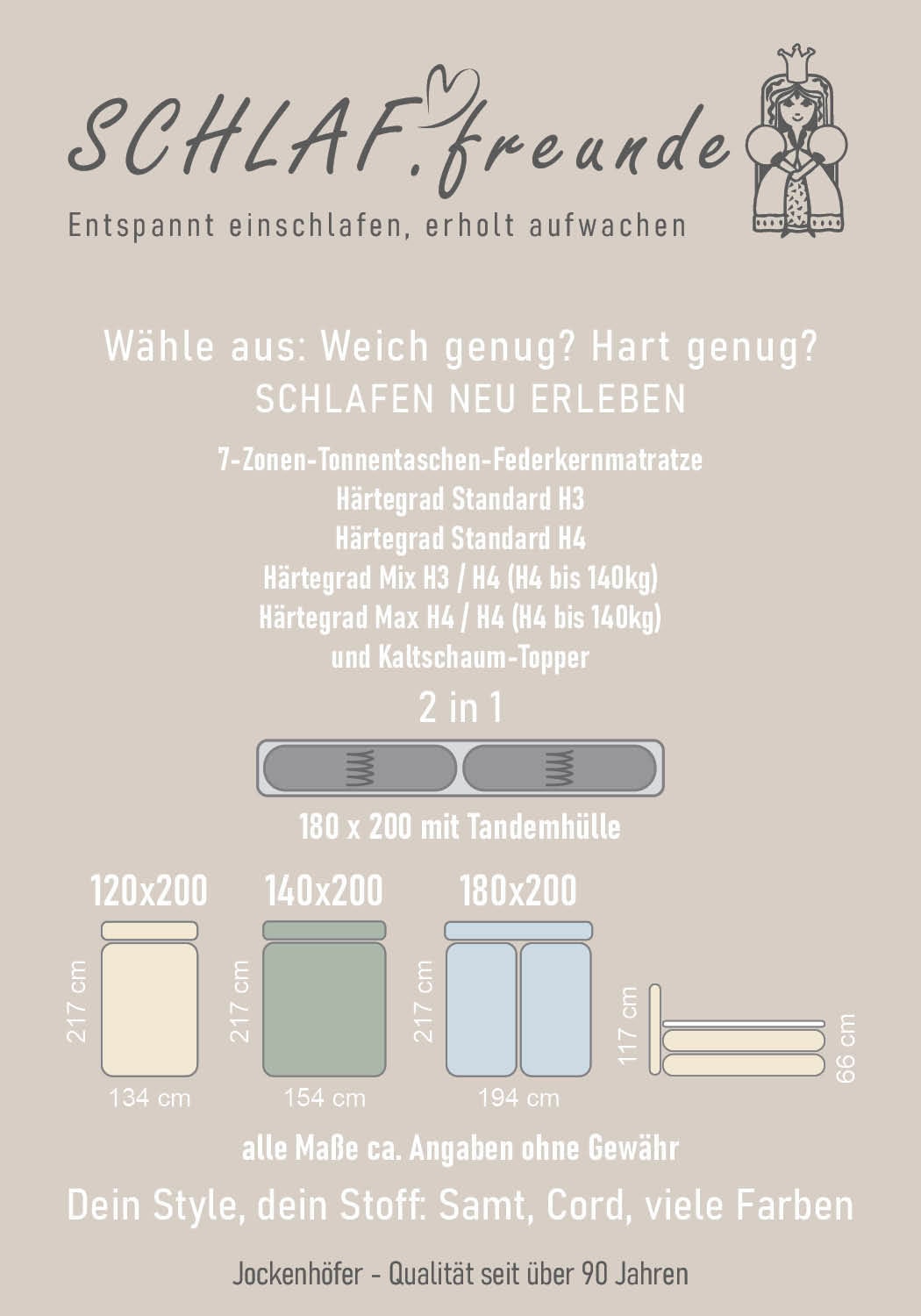 Jockenhöfer Gruppe Boxspringbett »AMY in Cord, erhältlich in den Breiten 120cm & 140cm« mit Bettkasten & Topper