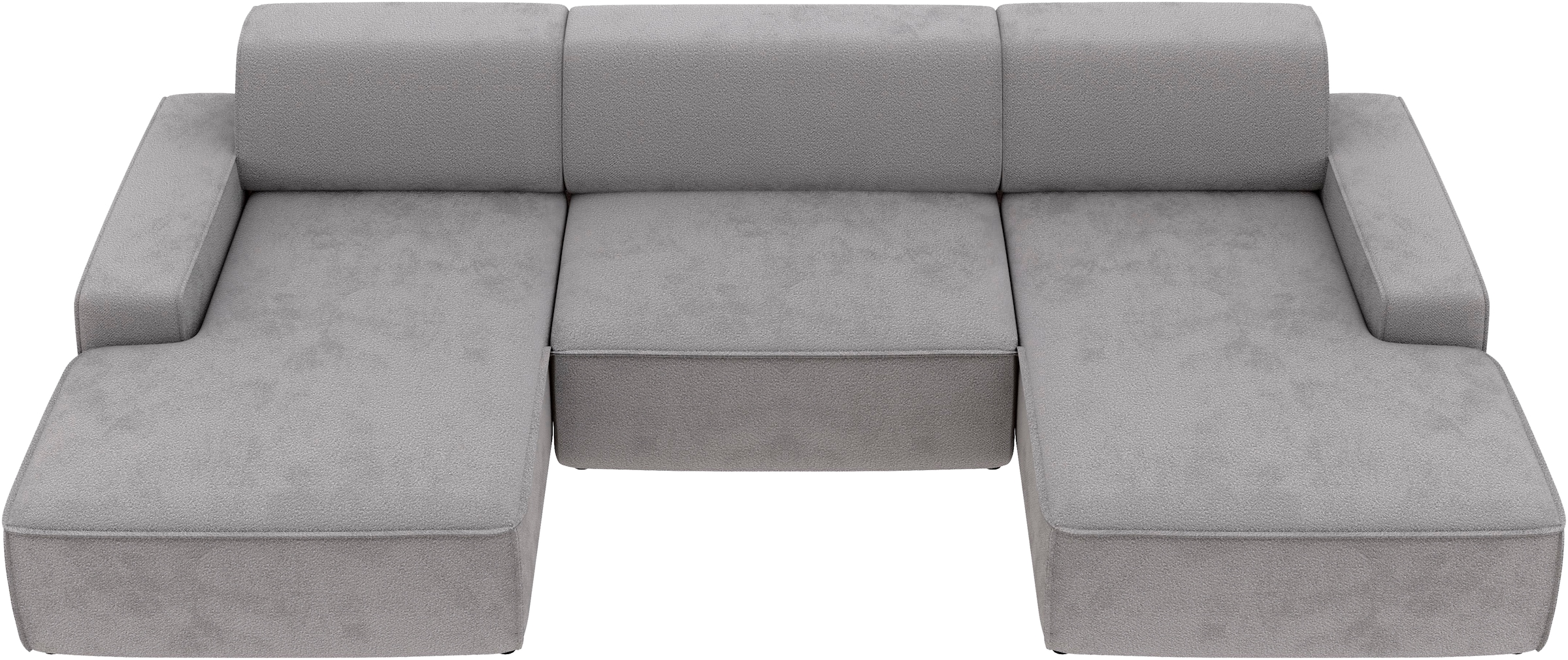TRENDMANUFAKTUR Wohnlandschaft »Graz, wahlweise mit Sitzvorschub und Bettkasten, U-Form, Breite 329 cm«, in Cord-, haustierfreundlichem LEO Struktur- oder LUMOS-3D-Bezug