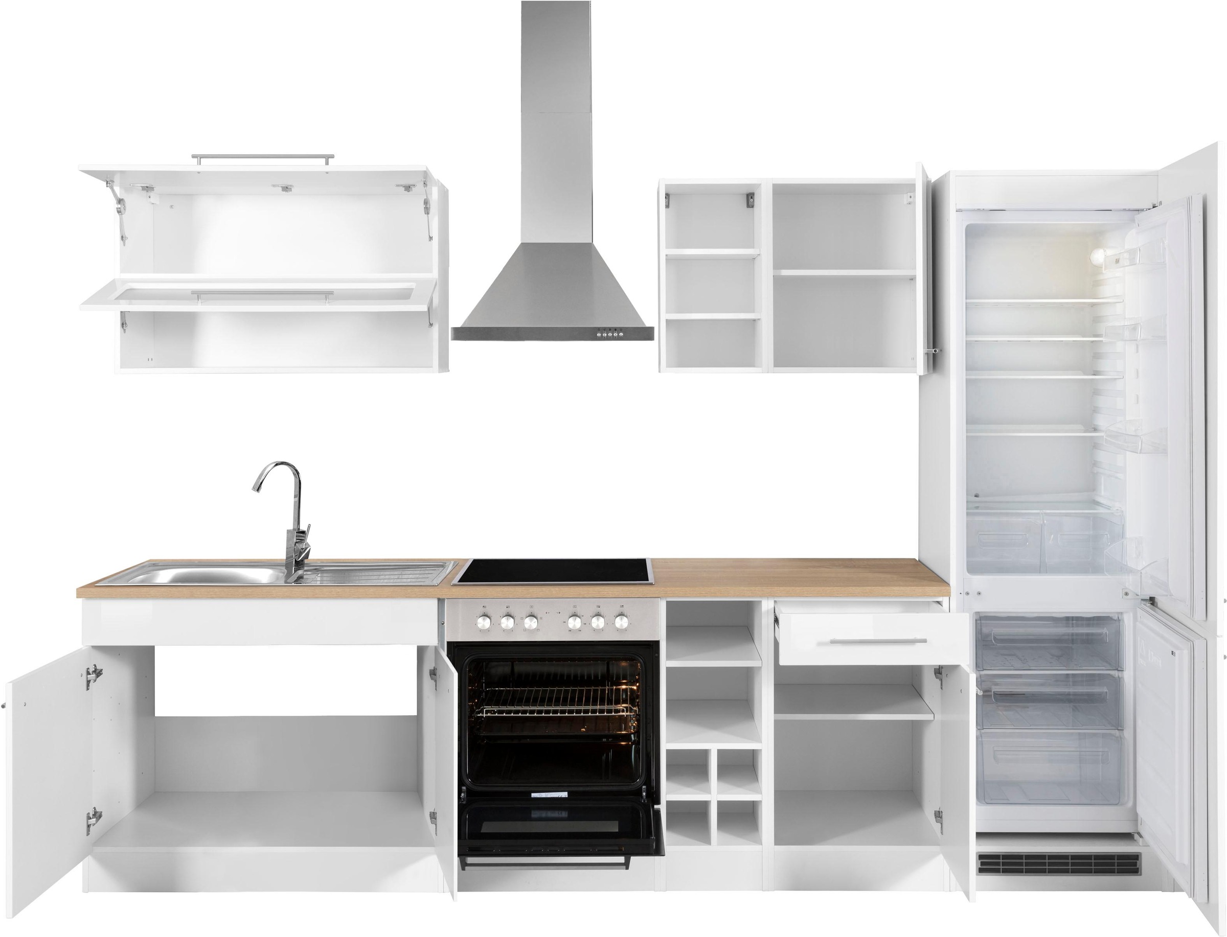 KOCHSTATION Küchenzeile »KS-Eton«, mit E-Geräten, Breite 300 cm
