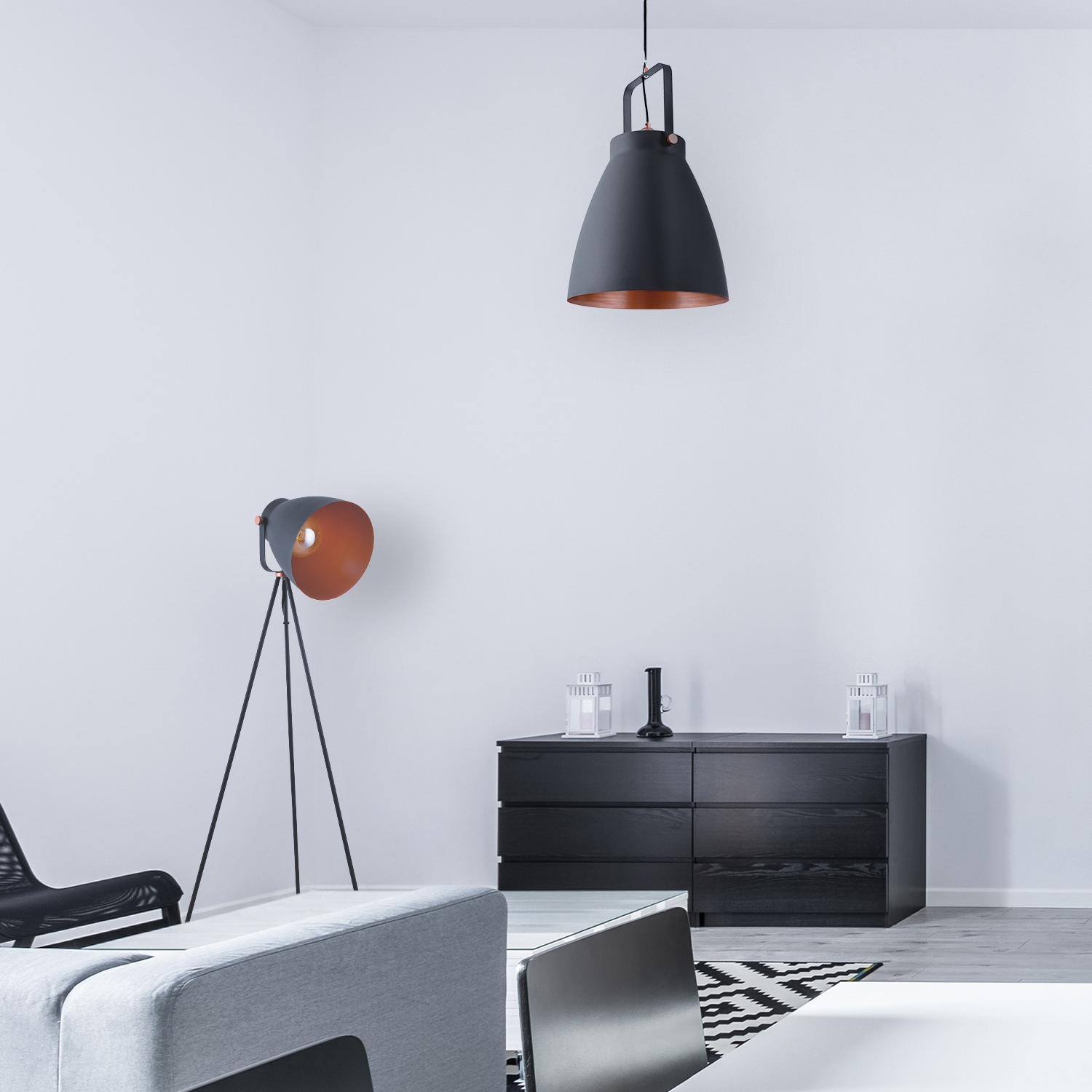 Paco Home Pendelleuchte »BOONE PD« E27 Stehleuchte Modern Wohnzimmer  Industrial Scheinwerfer Design E27