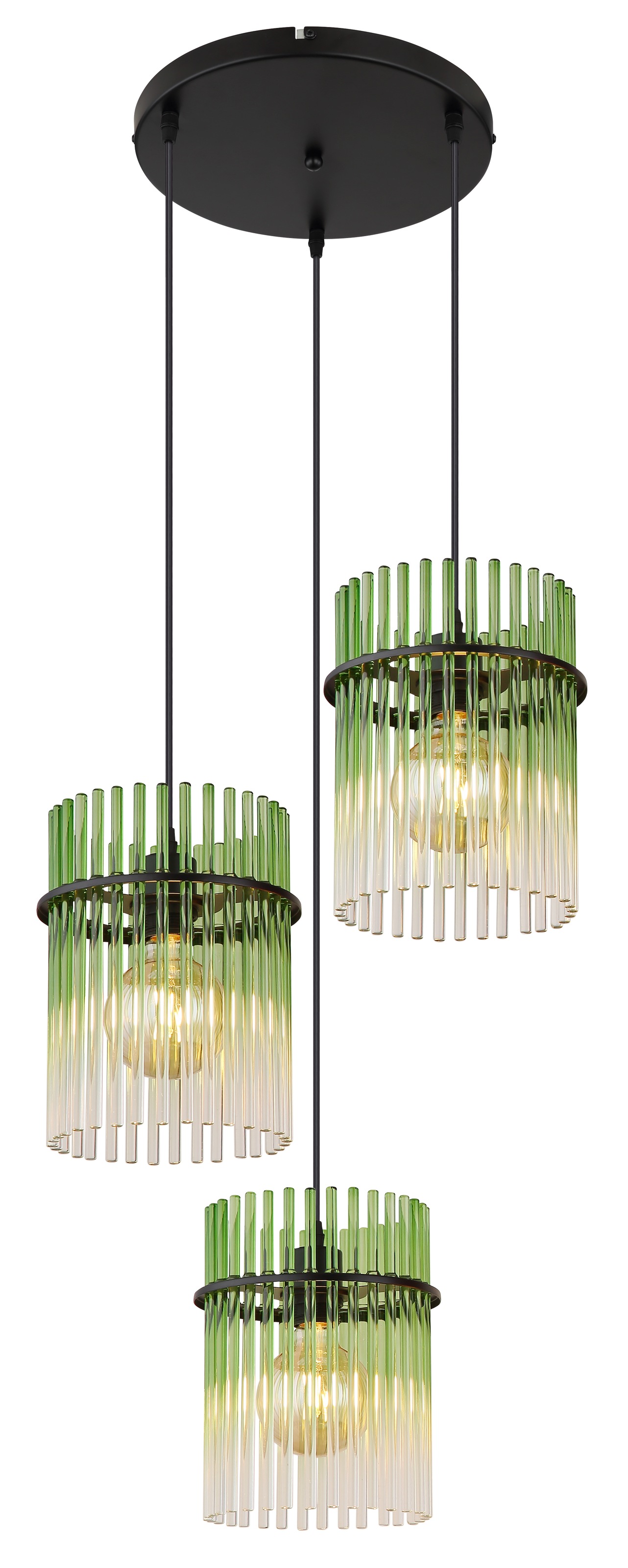 GLOBO LIGHTING Hängeleuchte »GORLEY« E27 1 Stk. Hängelampe Glasstäbe grün k günstig online kaufen