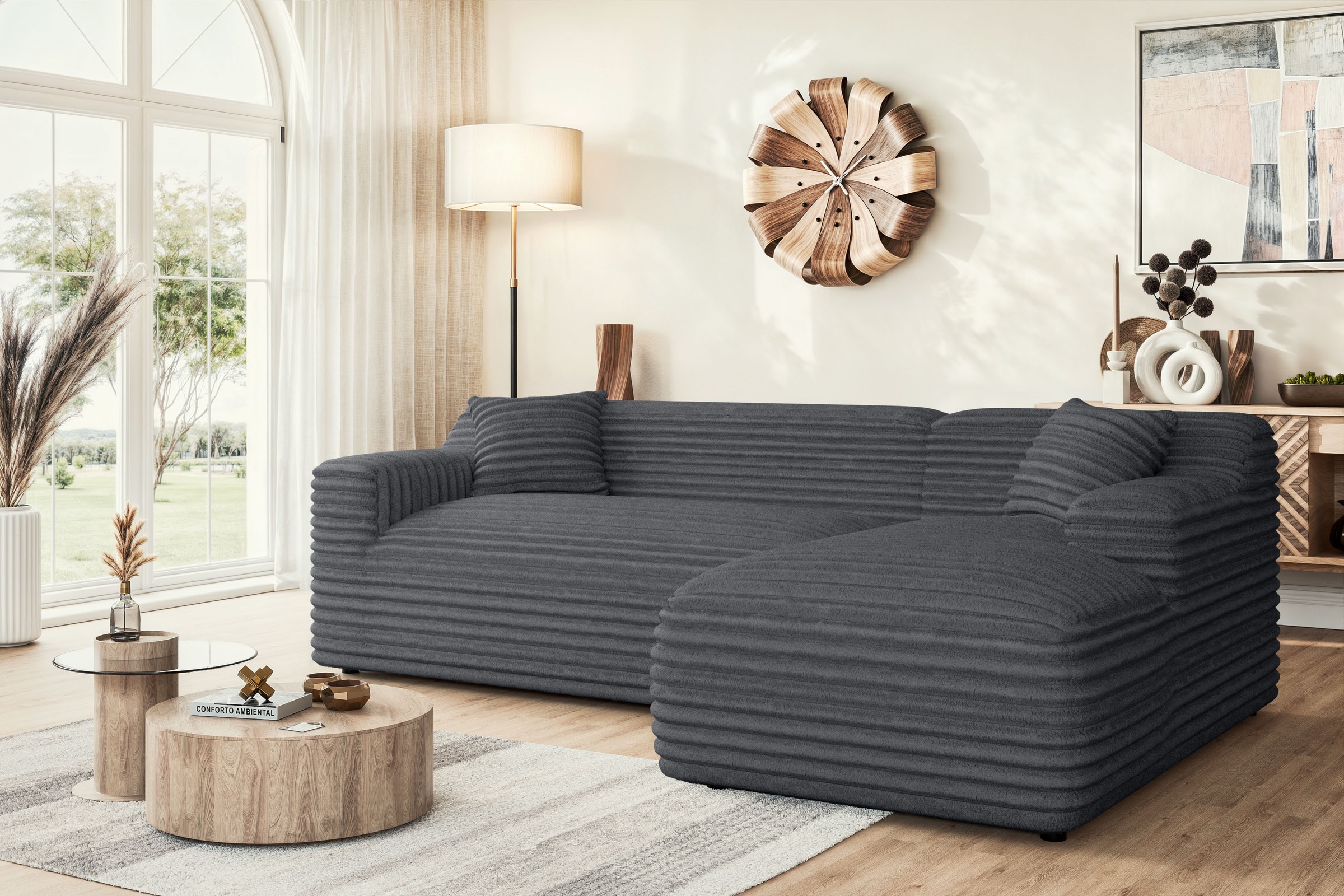 Home affaire Ecksofa »LILLIANA Designsofa, L-Form mit Recamiere rechts/link günstig online kaufen