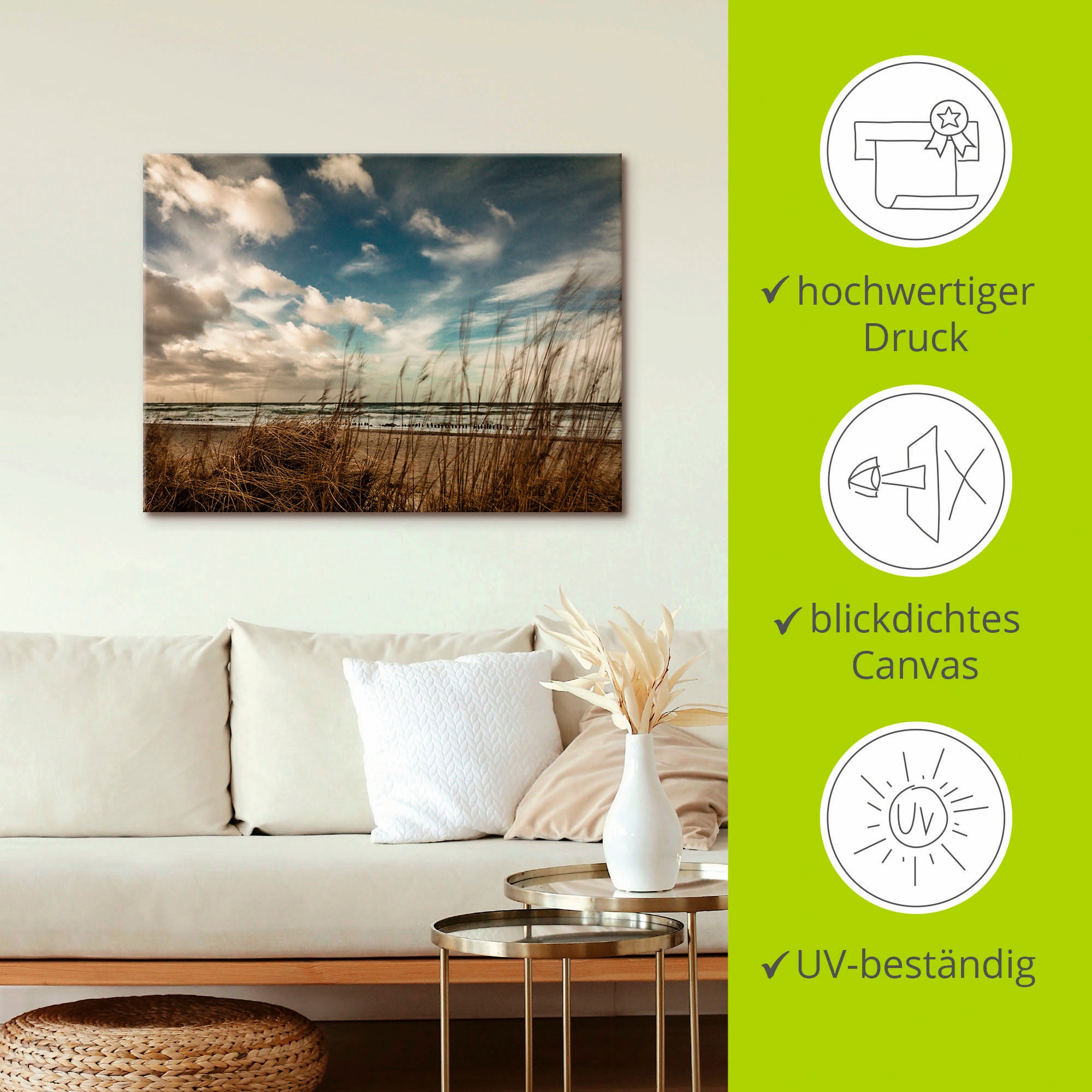 Artland Wandbild »An der Küste der Ostsee«, Gewässer, (1 St.), als Leinwandbild, Poster in verschied. Größen