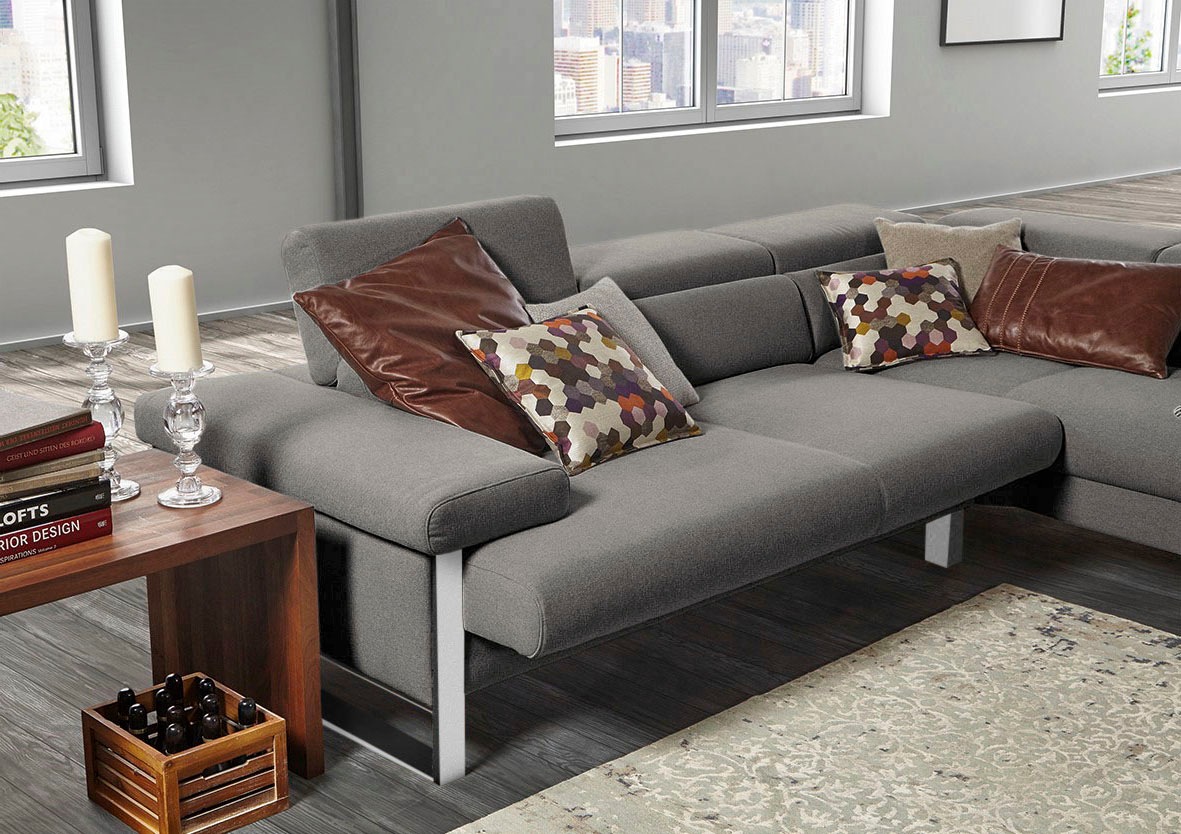 W.SCHILLIG Ecksofa »finn, toller Sitzkomfort, L-Form, hochwertige Verarbeitungsdetails«, German Design Award 2016, Fußgestell Chrom glänzend, Breite 281 cm