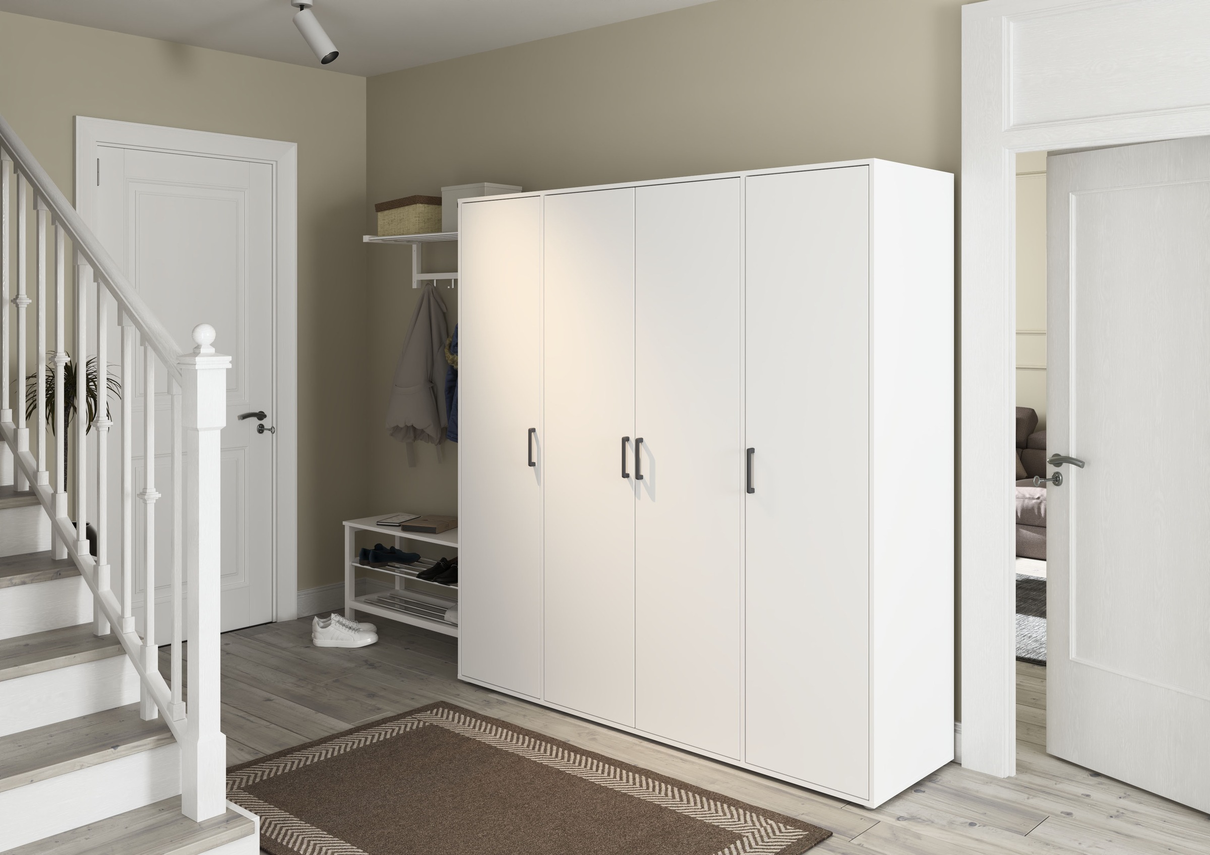 rauch Kleiderschrank »VOYAGER Otto´s Choice Garderobe Wäscheschrank TOPSELLER Schlafzimmer«, (in 3 verschiedenen Ausstattungen BASIC/CLASSIC/PREMIUM), Schrank mit modernen Griffen in viel Stauraum MADE IN GERMANY