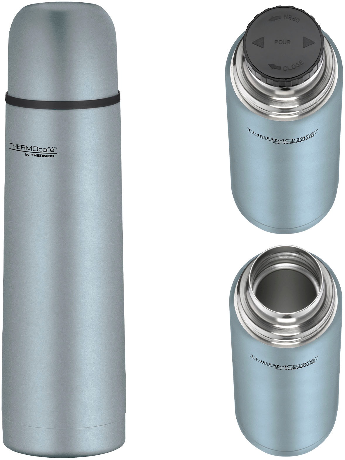 THERMOcafé Isolierflasche »TC EVERYDAY, Edelstahlkörper, spülmaschinenfest« mit Twist & Pour Lid und Trinkbecher (nicht isoliert)