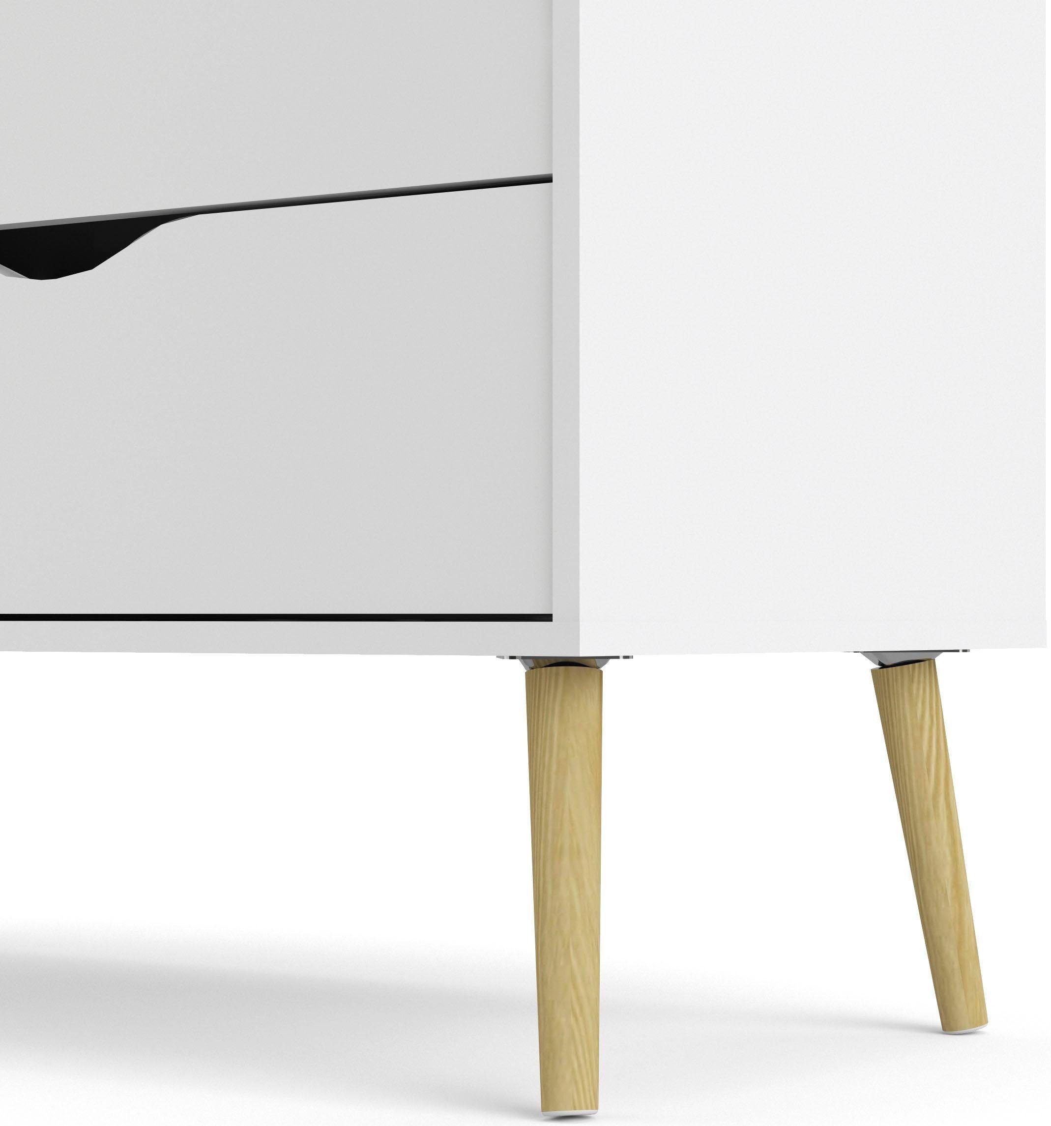 andas Kommode »Oslo, Aufbewahrung, Schubladenschrank, Stauraum«, Sideboard mit 4 Schubladen, Vollholzbeine, Breite 99 cm, Höhe 82 cm
