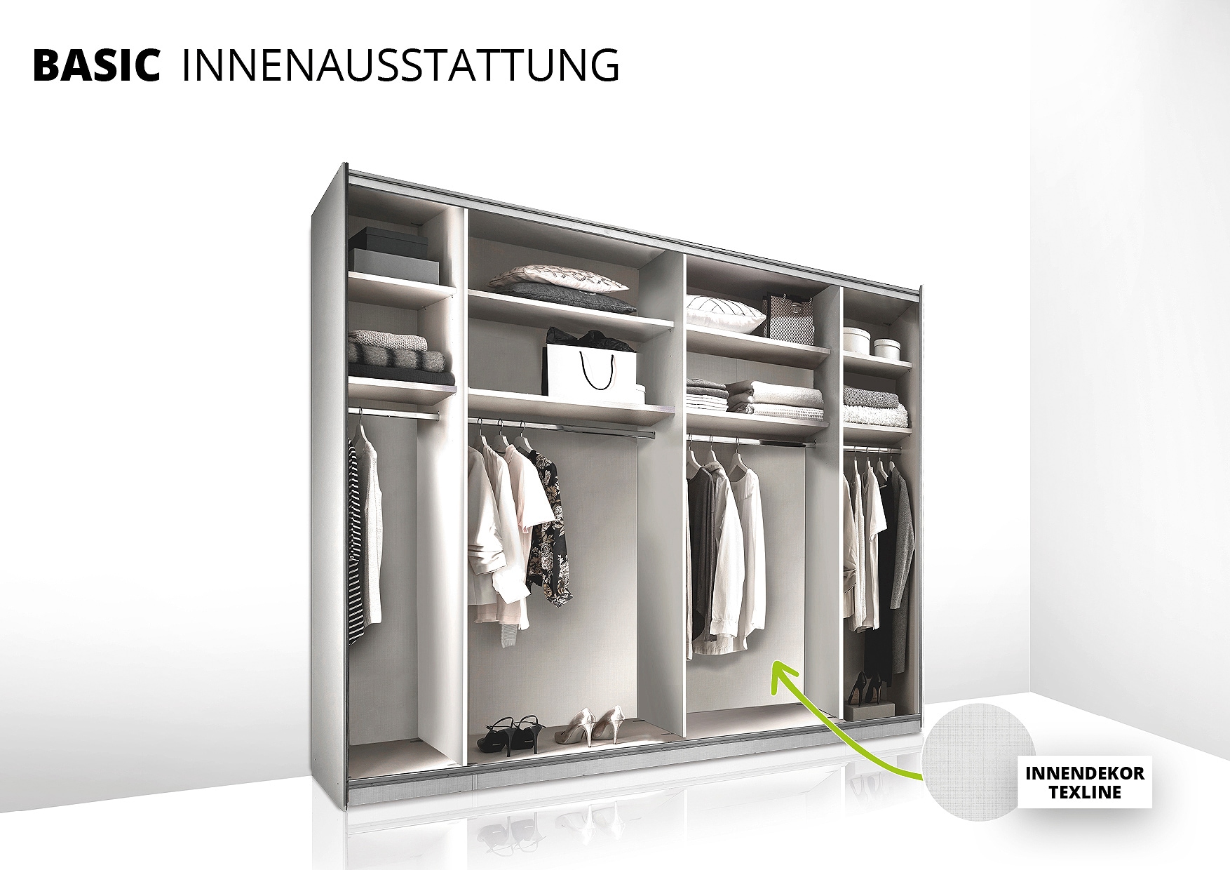 STAUD Schwebetürenschrank »Sonett 220, Made in Germany« mit vier verschiedenen Ausstattungsvarianten