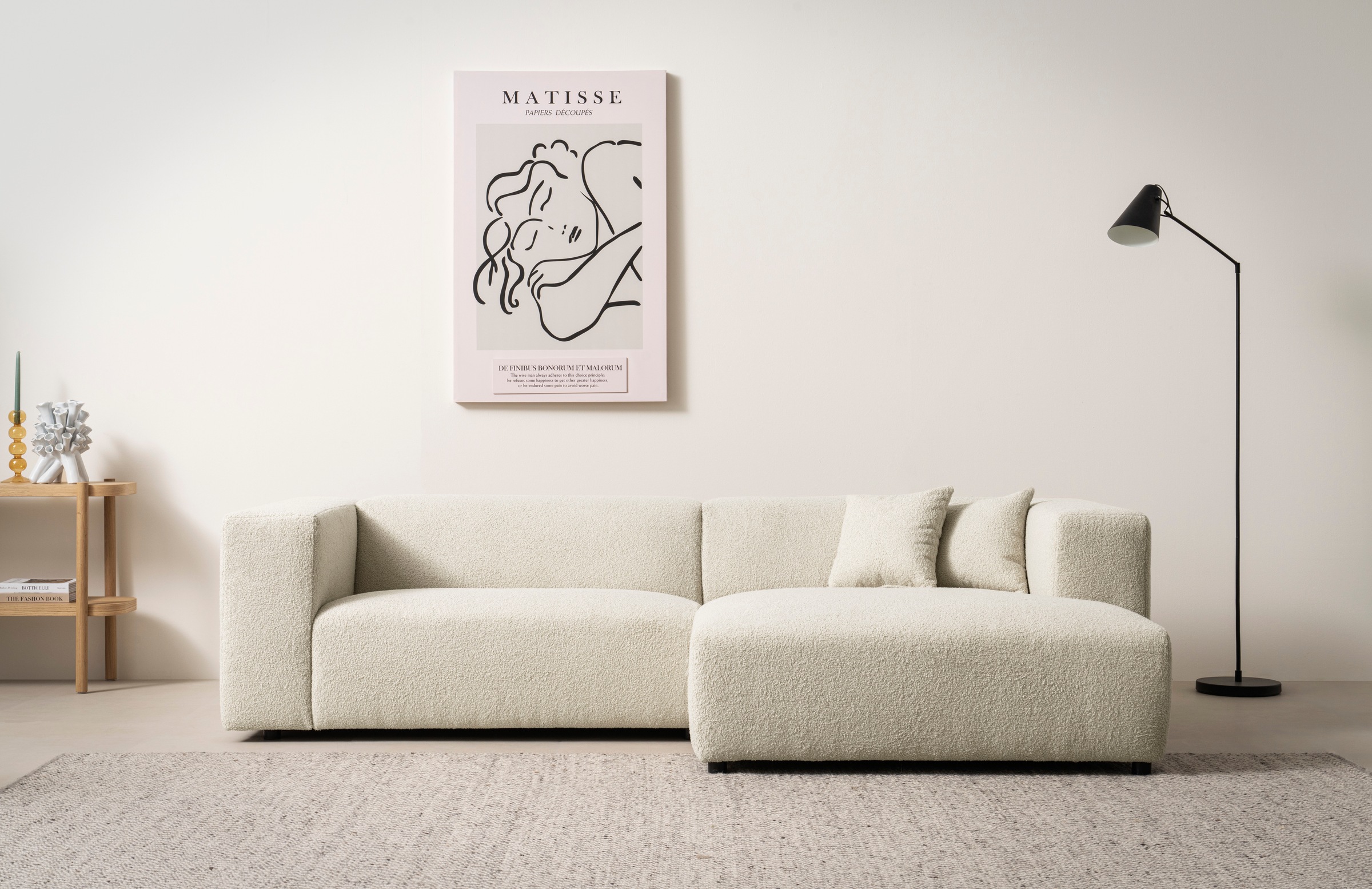andas Ecksofa »BAKELS, L-Form in Cord oder Boucle-Stoff, moderne Couch«, wa günstig online kaufen