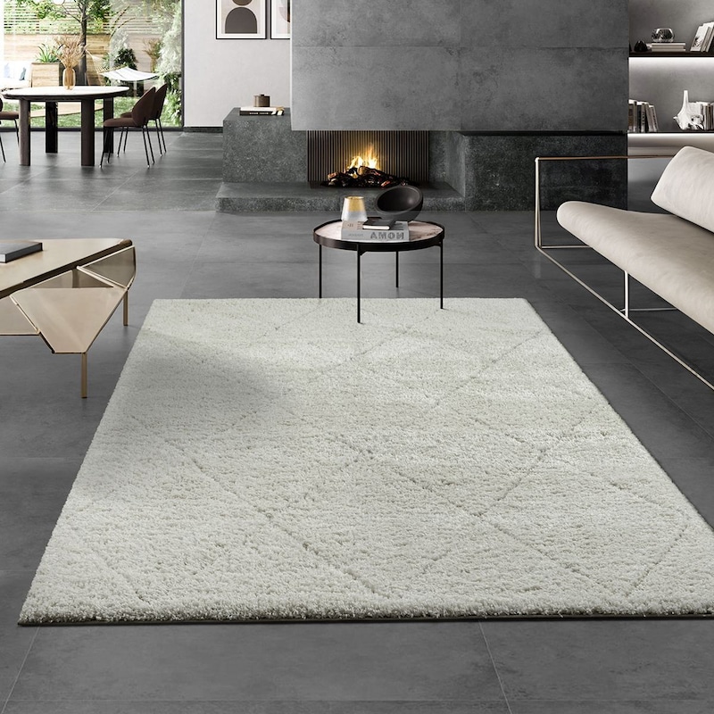 THE CARPET Teppich »Bahar Shaggy« rechteckig 30 mm Höhe Creme Obermaterial: 100% Polypropylen B : 160 cm 1 Stk.