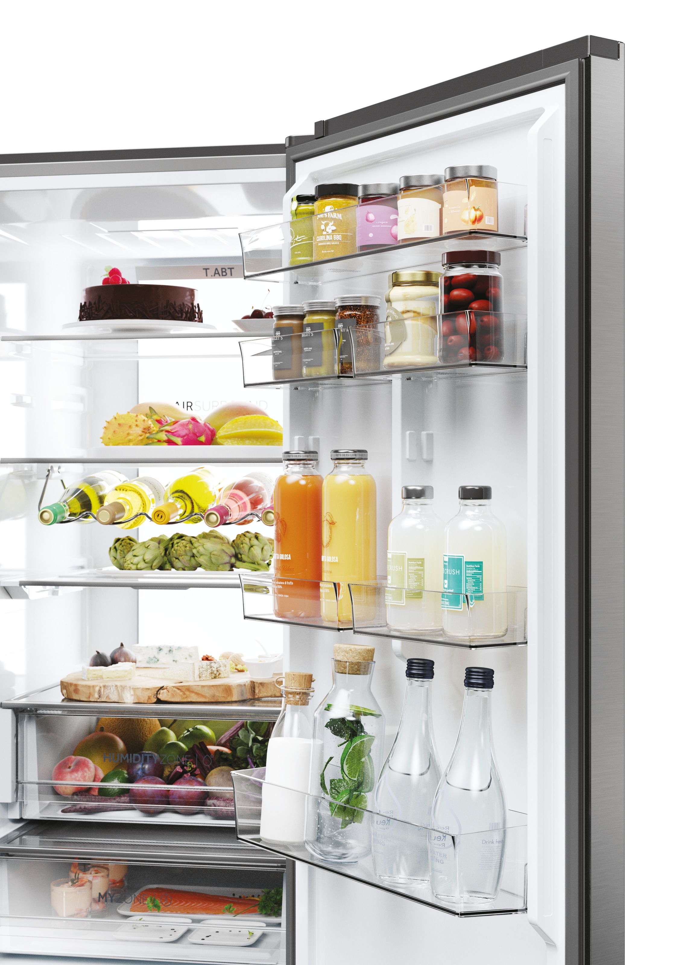 Haier Kühl-/Gefrierkombination 3D 60 Series 7 »HTW7620ANMG«, WIFI connected, Innovative Gefrier-Schubladen: Sparen Energie