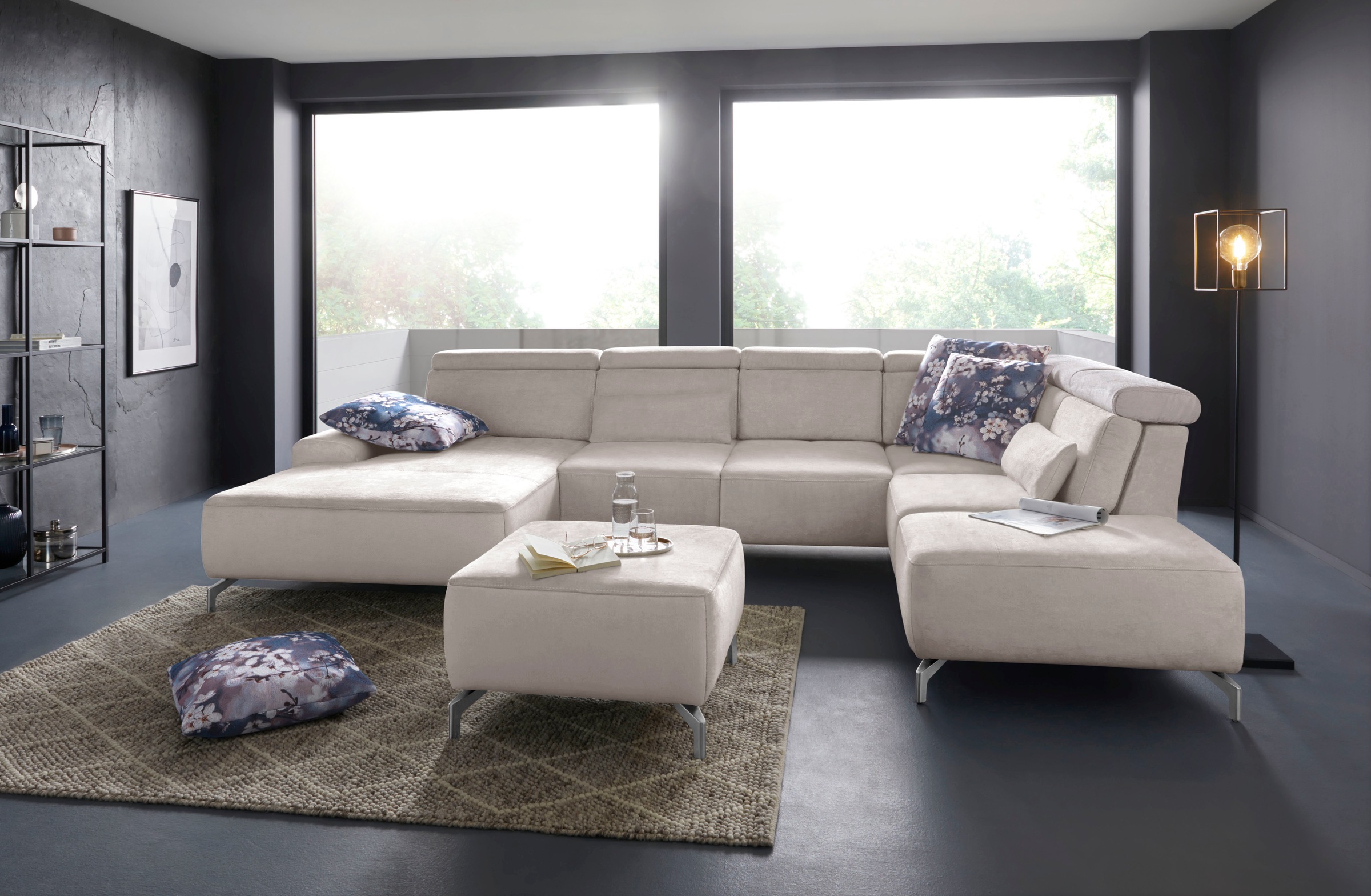 sit&more Hocker »Gizeh«, Fußhöhe 12 cm, wahlweise in 2 unterschiedlichen Fußfarben