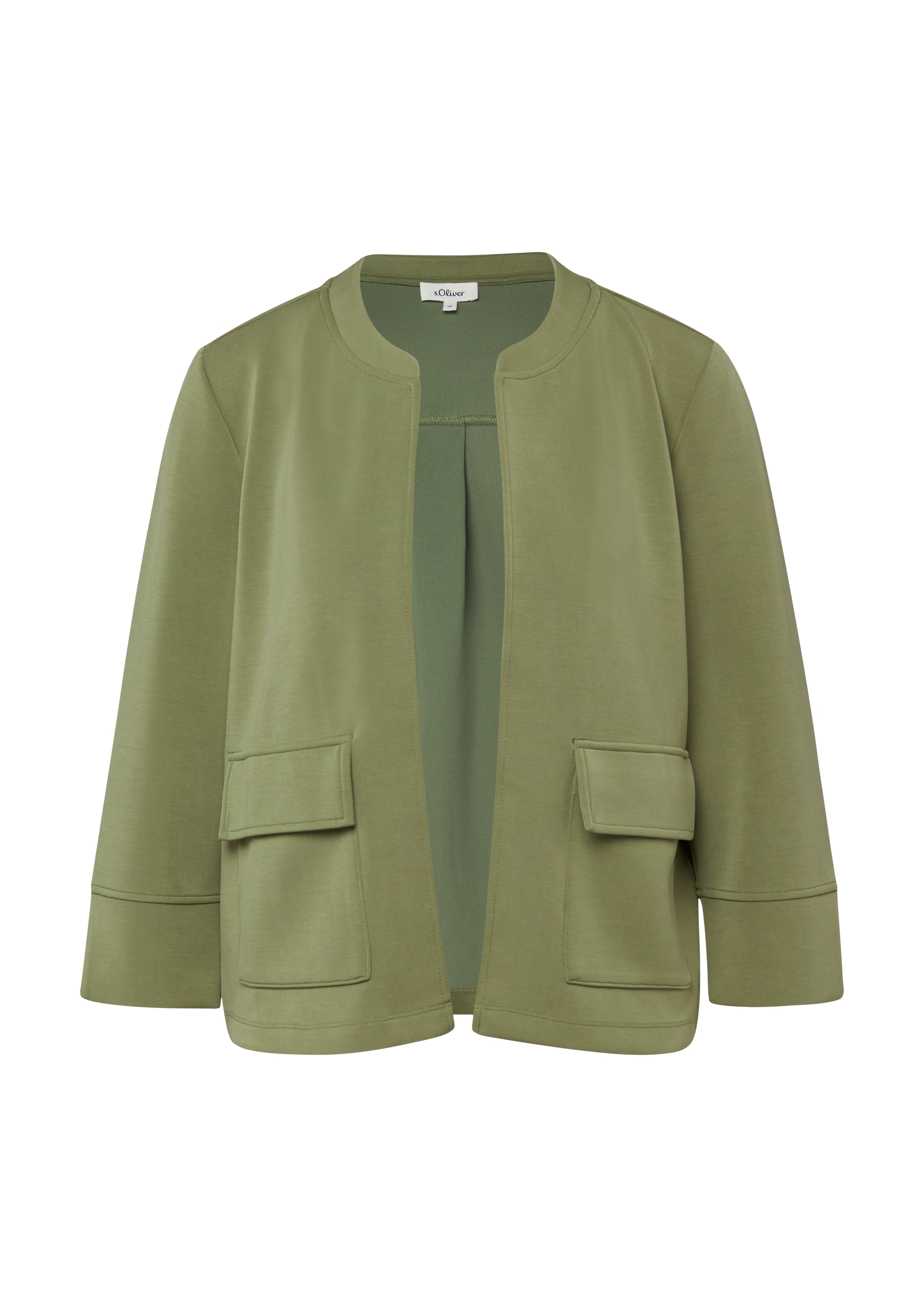 s.Oliver Sweatjacke Kurze Sweatjacke ohne Verschluss