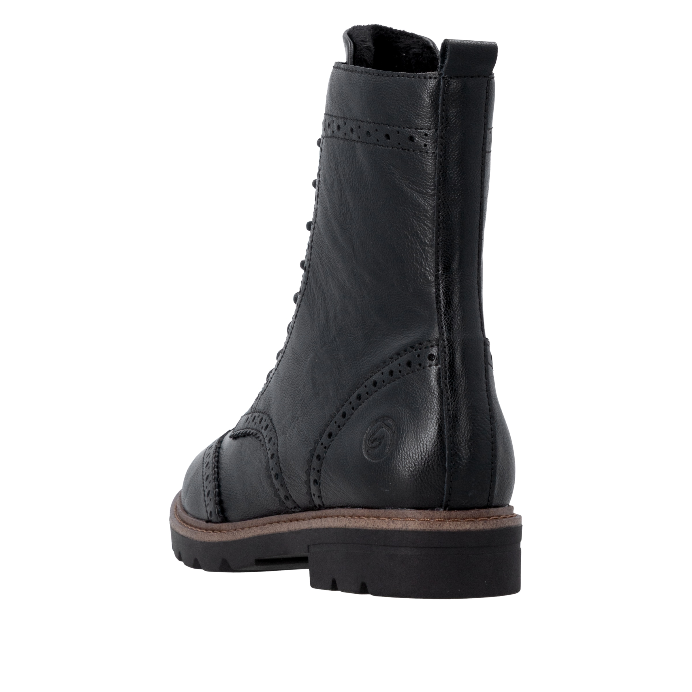Remonte Schnürstiefelette  Blockabsatz, Schnürboots mit Ziernähten und Lyralochmuster