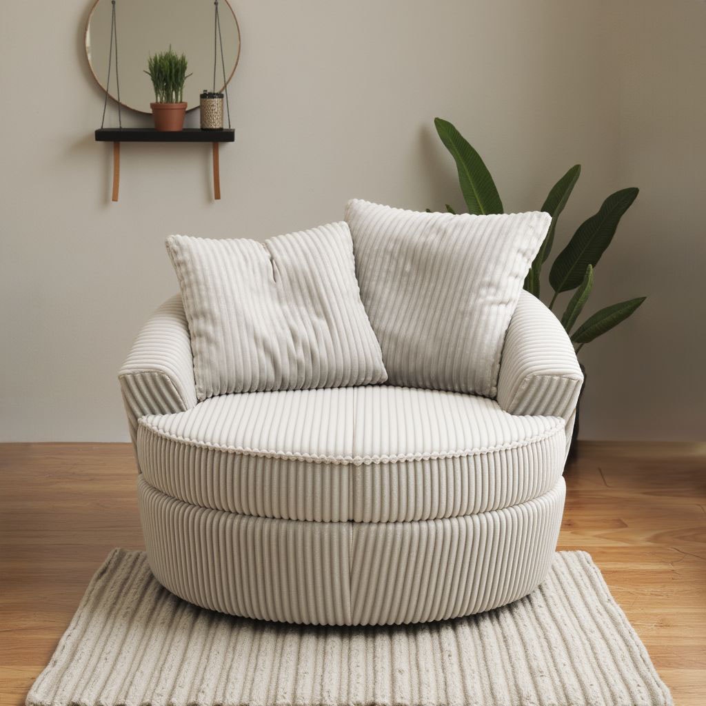 INOSIGN Drehsessel »AMECA, Love Seat XXL, Lese-Sessel, Big-Sessel 122 x 126 x 76 cm«, (1 St.), mit Mega-Cordstoff, Drehfunktion und Federkern