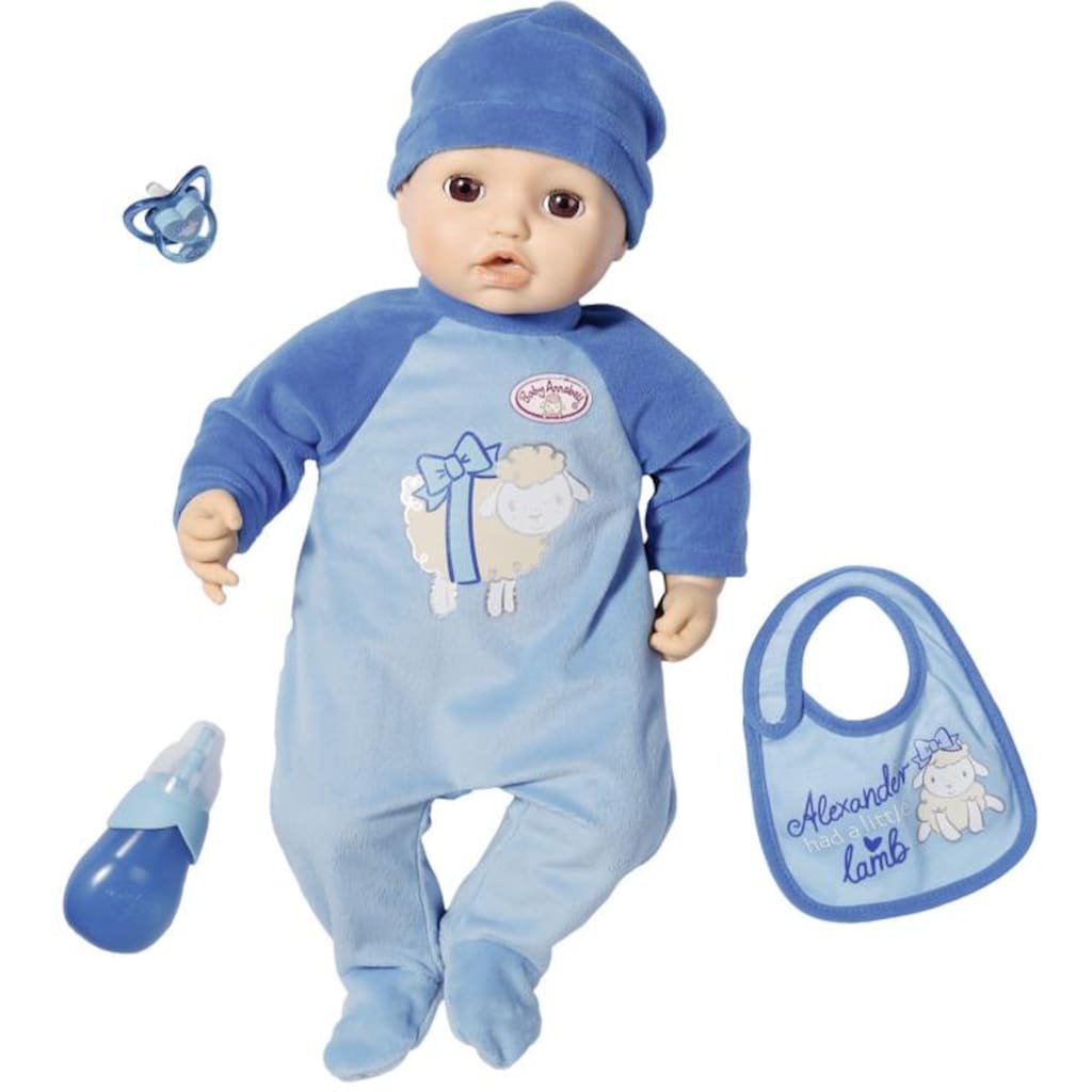 Baby Annabell Babypuppe »Alexander, 43 cm«, interaktiv mit Schlafaugen