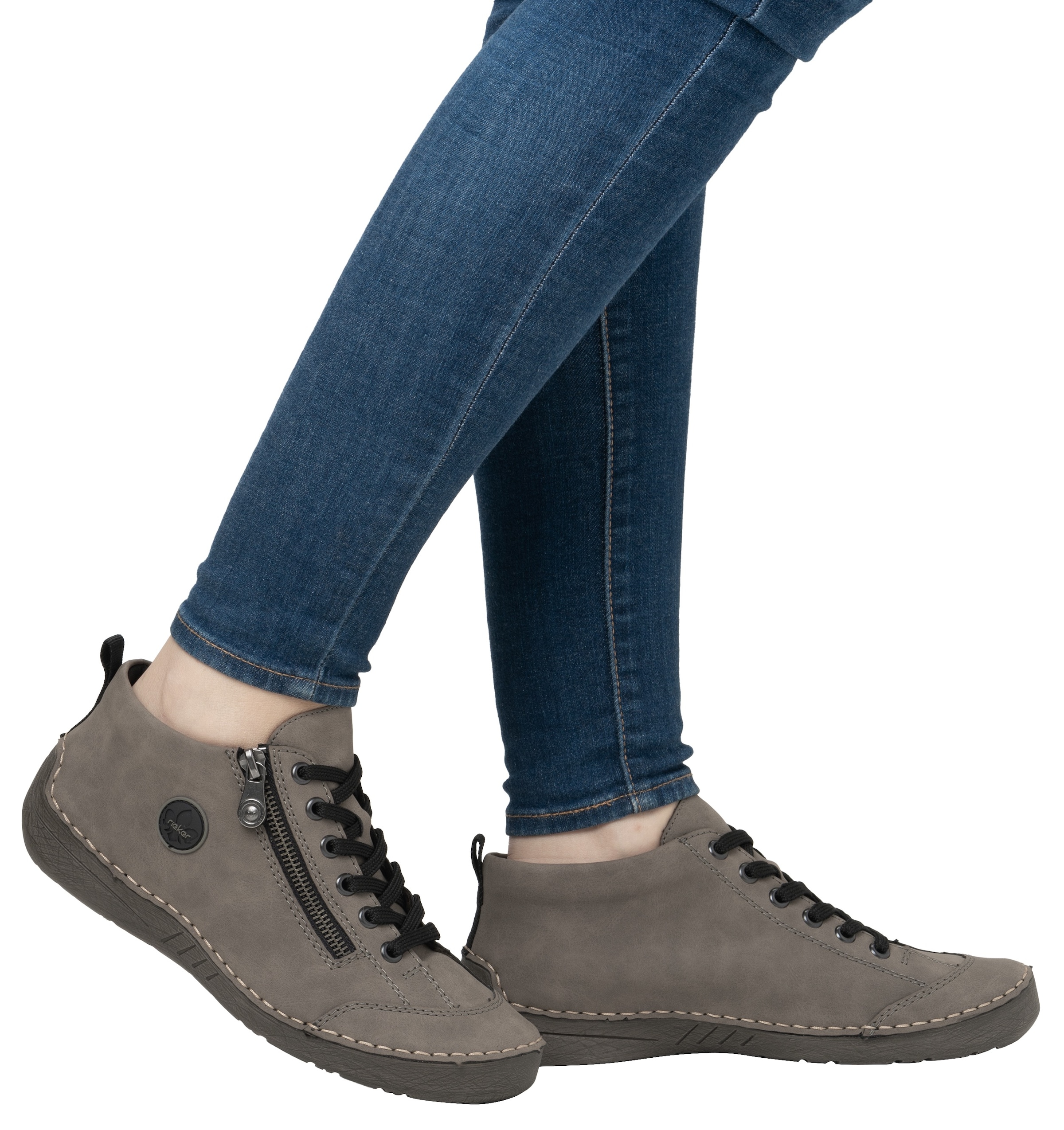 Rieker Schnürboots, Sneaker, Schnürschuh, Outdoorschuh mit Reißverschluss