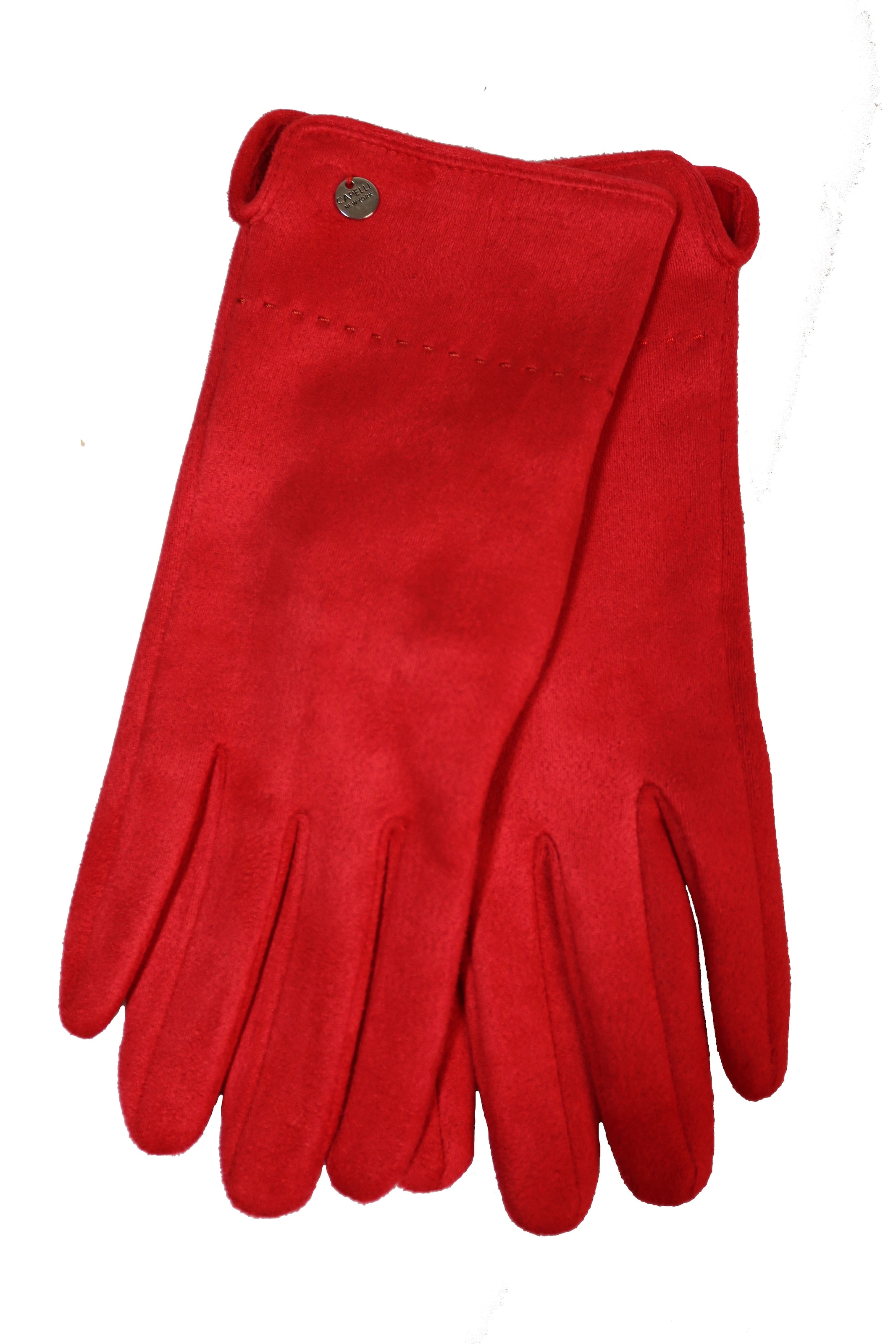 Capelli New York Strickhandschuhe 1 Paar,  mit Ziernaht, Metall-Logo, Feinripp-Strick, elastisch