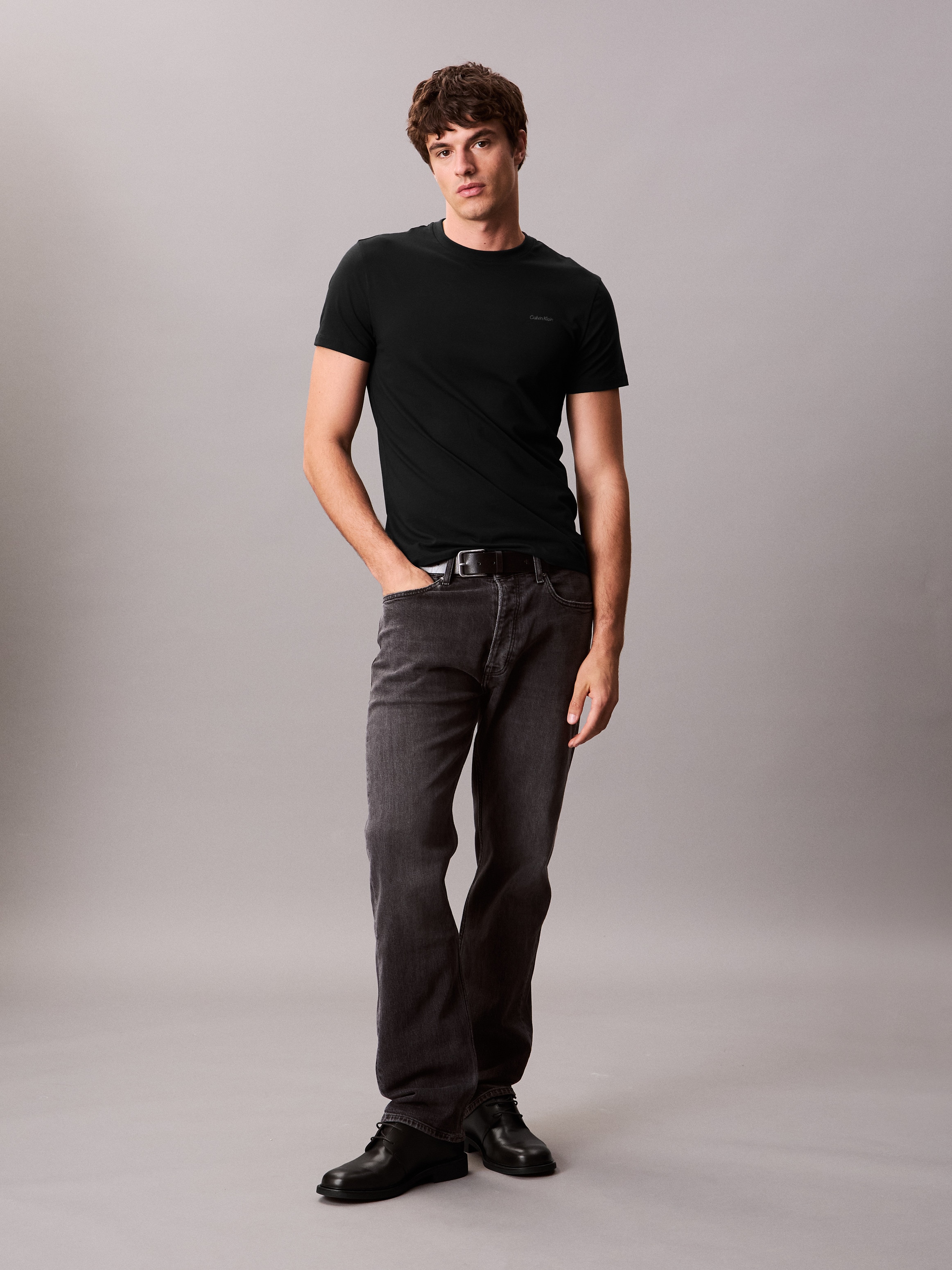 Calvin Klein T-Shirt »SS STRETCH COTTON SLIM TEE«, Mit Rundhalsausschnitt