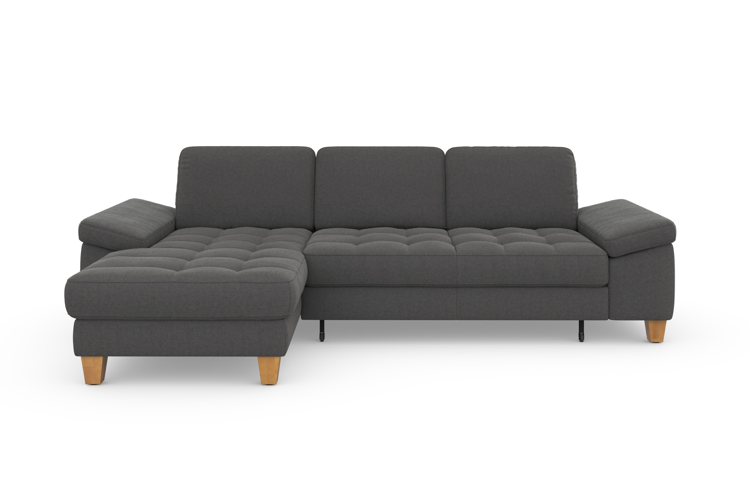 sit&more Ecksofa »Westham L-Form«, mit Recamiere, mit oder ohne Bettfunktion, Bettkasten, Füße Eiche
