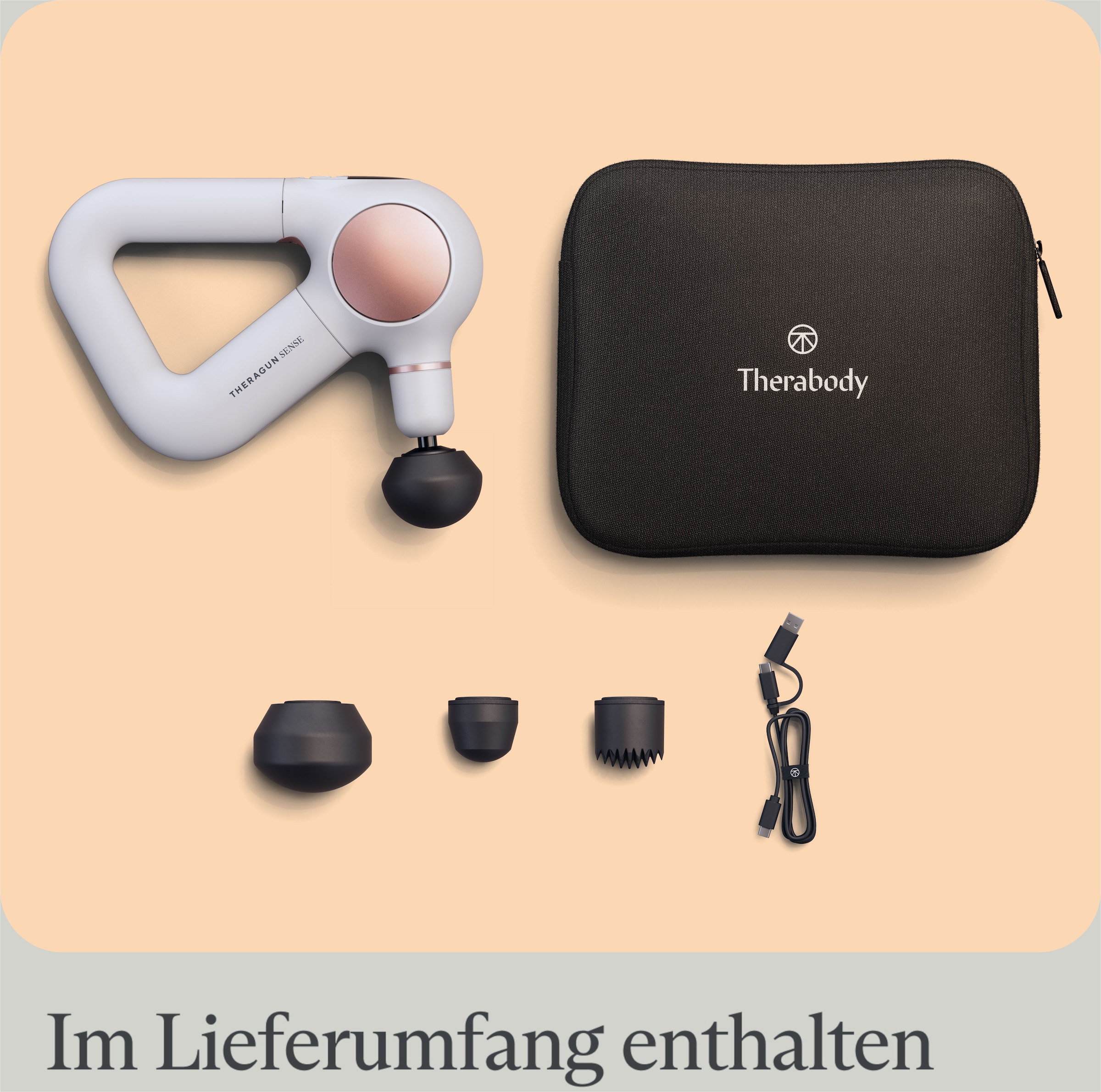Therabody Massagepistole »Theragun Sense, Stressreduktion, Schmerzlinderung, Erholung«, geführte Atemübungen inkl. TheraMind Klang Therapie