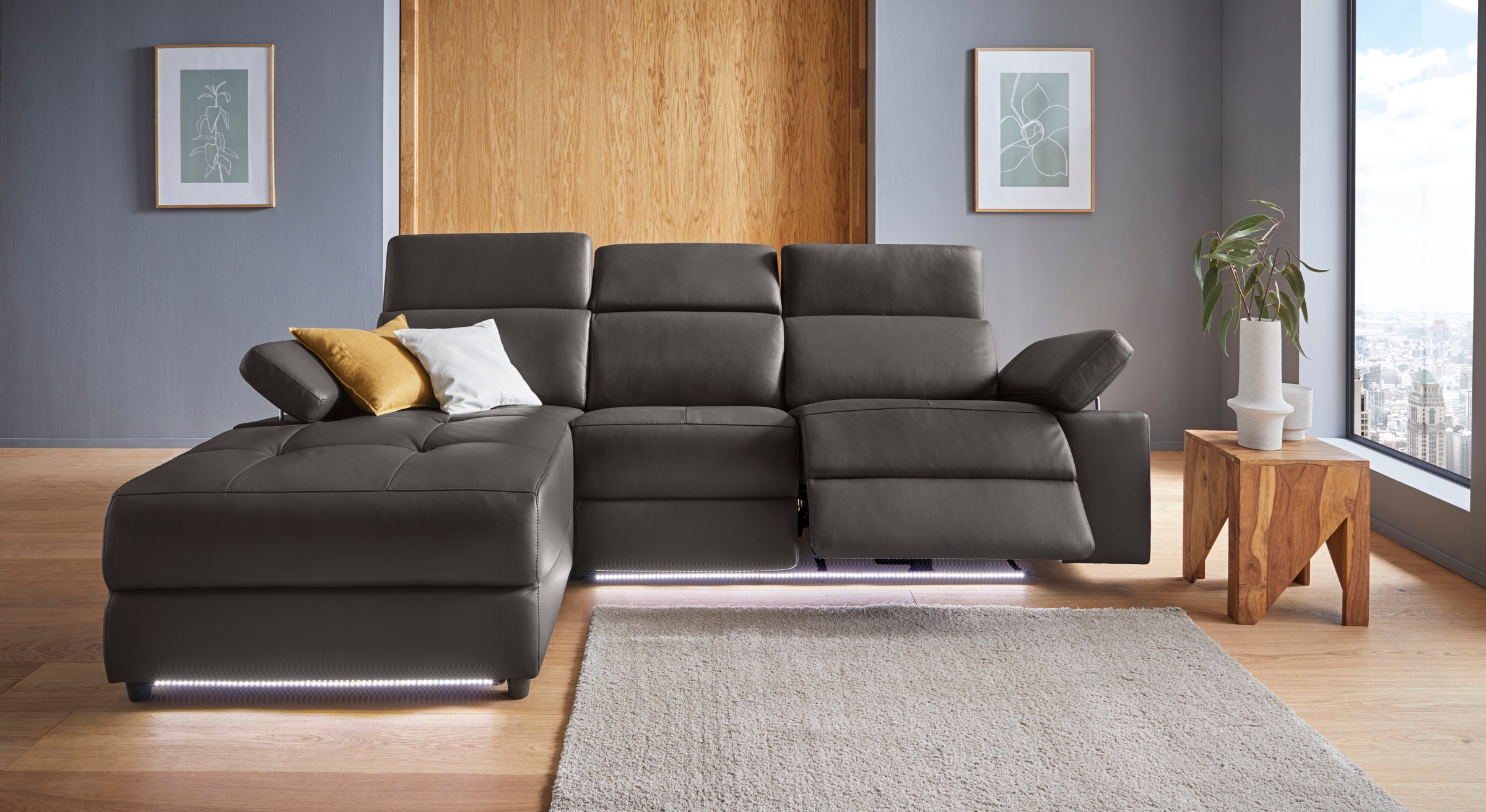 Places of Style Ecksofa »Kilado, L-Form,«, mit Relaxfunktion, verstellbarer günstig online kaufen