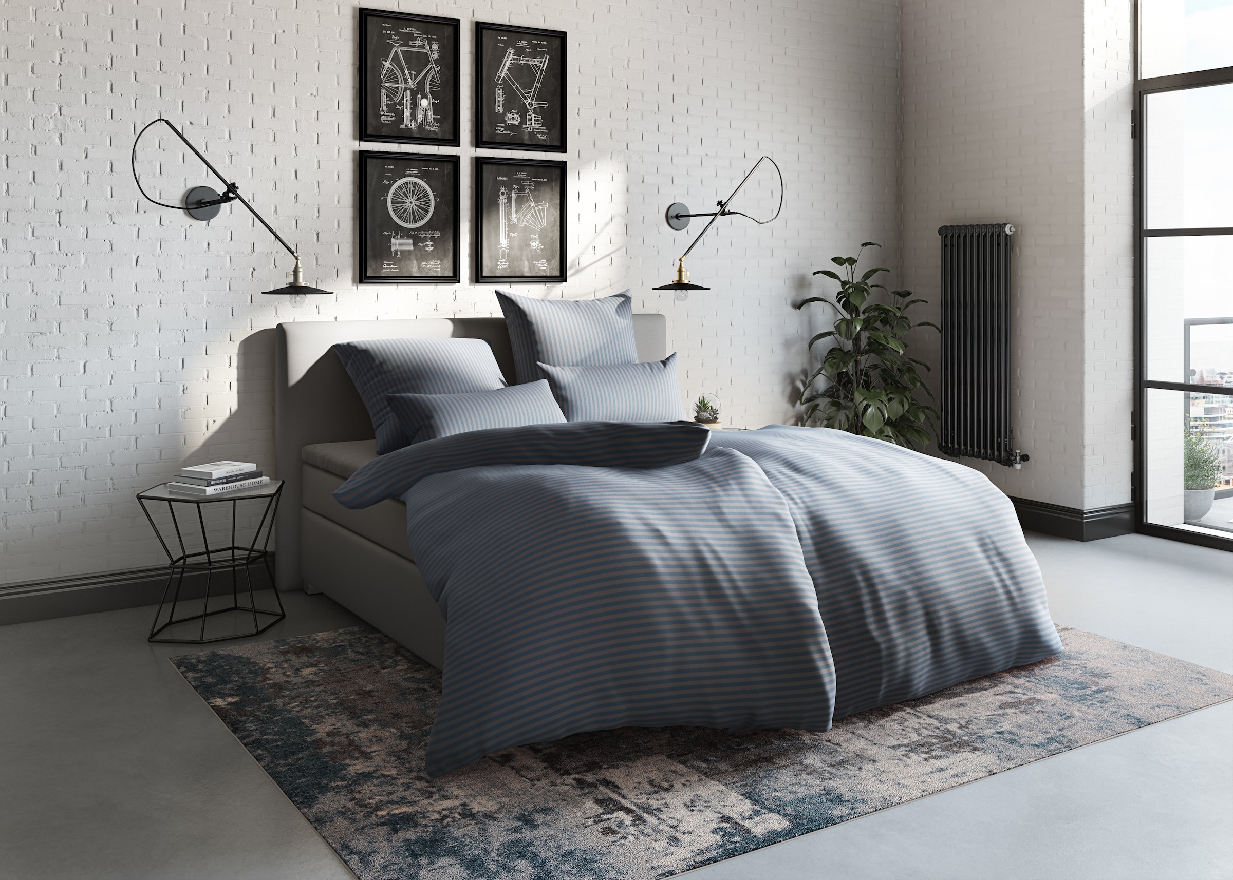 Bruno Banani Bettwäsche »Jassen«, moderne Bettwäsche aus Baumwolle, Bettwäsche mit Streifen-Design