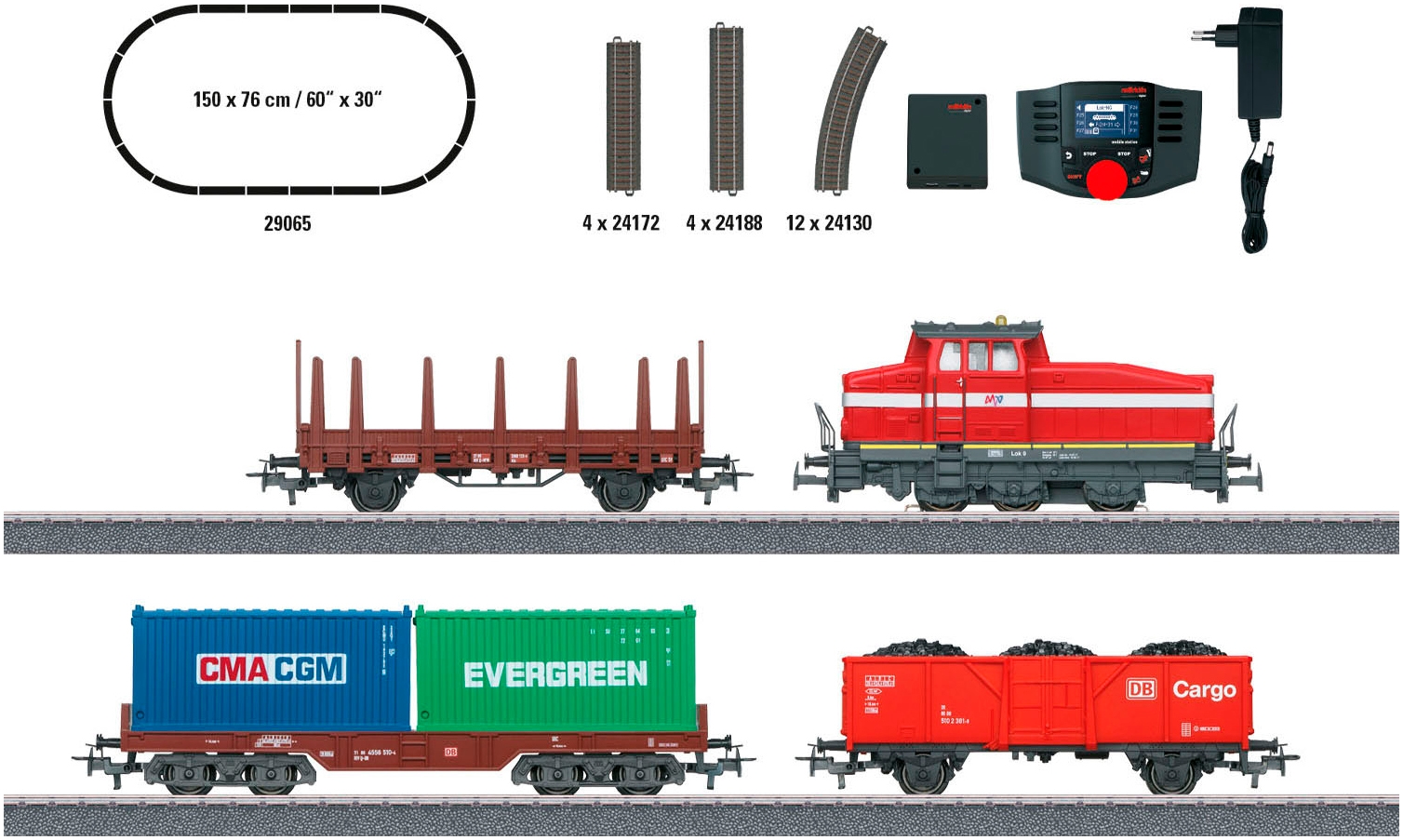 Märklin Modelleisenbahn-Set »Digital-Startpackung Moderner Rangierbetrieb mit DHG 500 - 29065«, Made in Europe