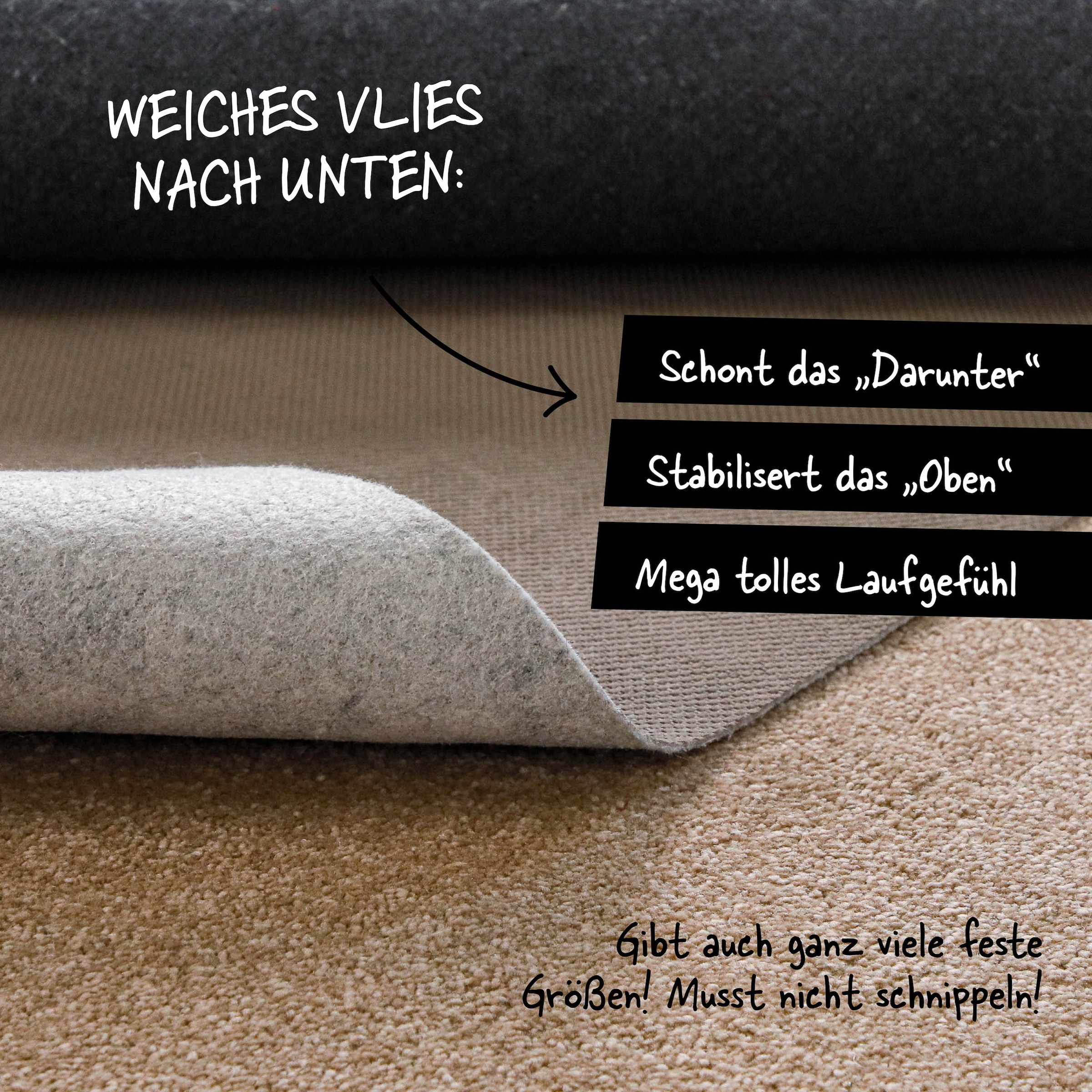 Wecon home Antirutsch Teppichunterlage »RugPad Basic« Teppichunterlage, Anti-Rutsch-Matte, Komfort, Schutz
