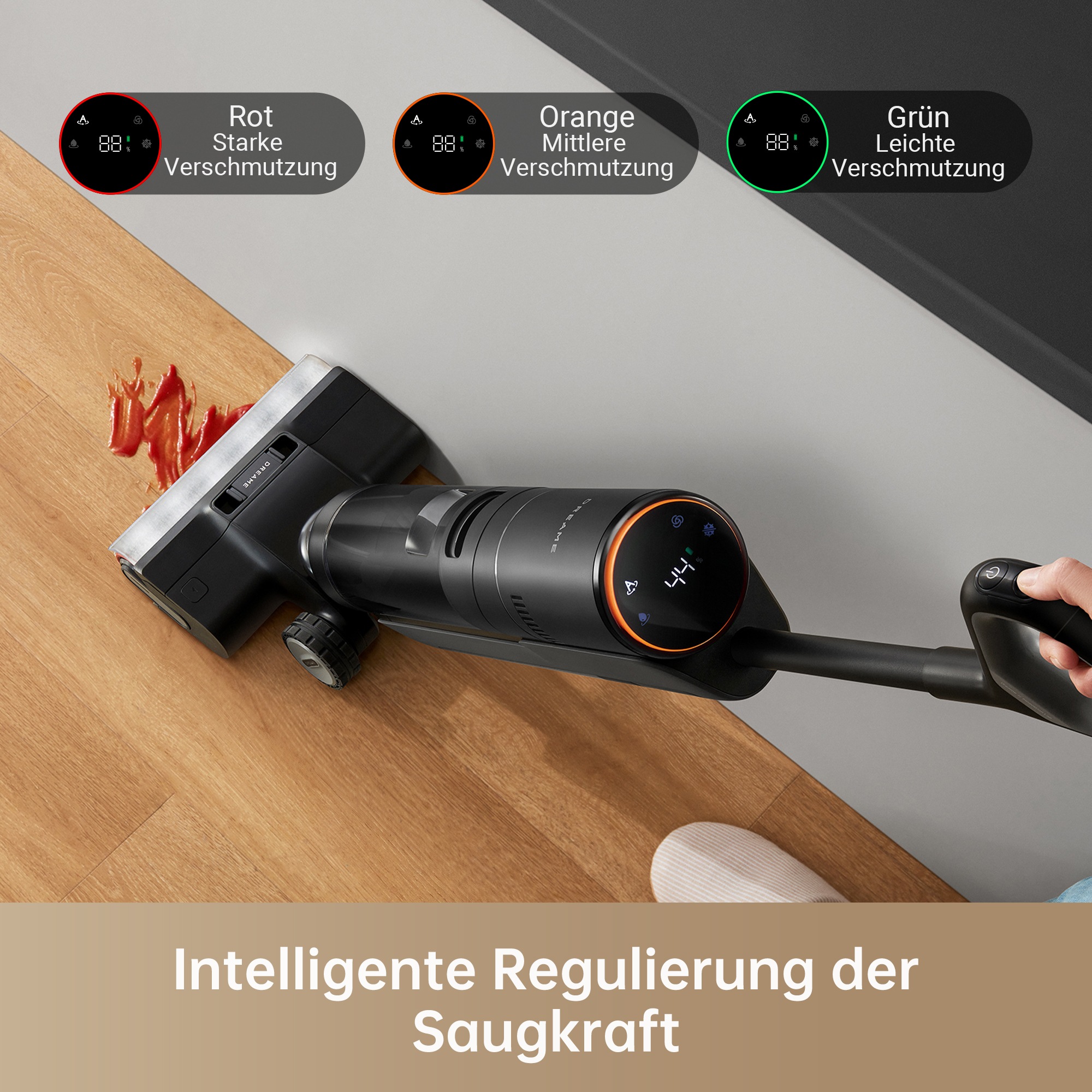 Dreame Nass-Trocken-Akkusauger »H13 Pro, 60 °C Bürstenreinigung, Doppel-Kantenreinigung«, 40 min Laufzeit, Heißlufttrocknung, 18.000-Pa-Saugkraft