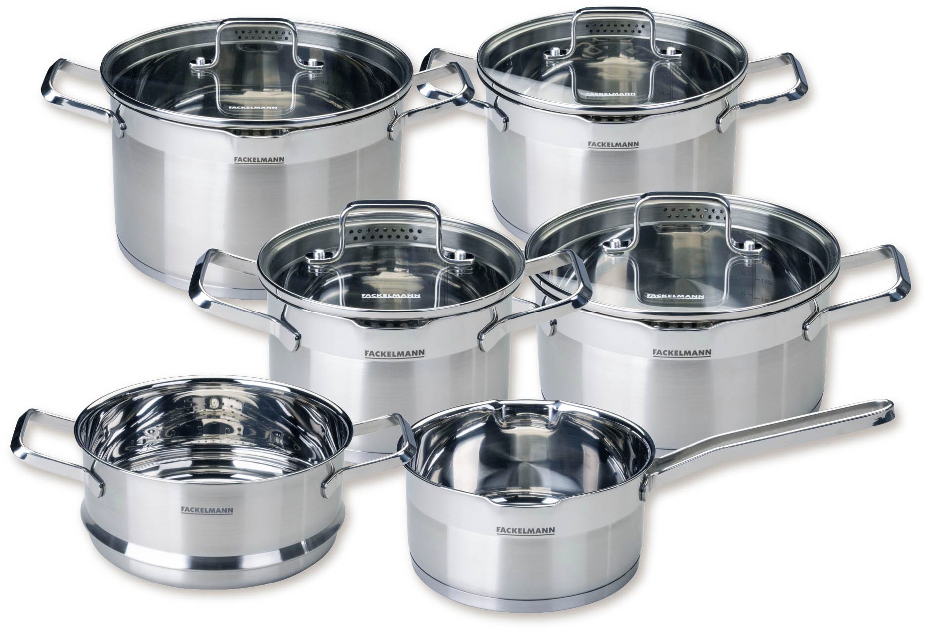 FACKELMANN Topf-Set »Bamberg, mit Dämpfeinsatz« Set, 10 Stk. tlg. Edelstahl günstig online kaufen