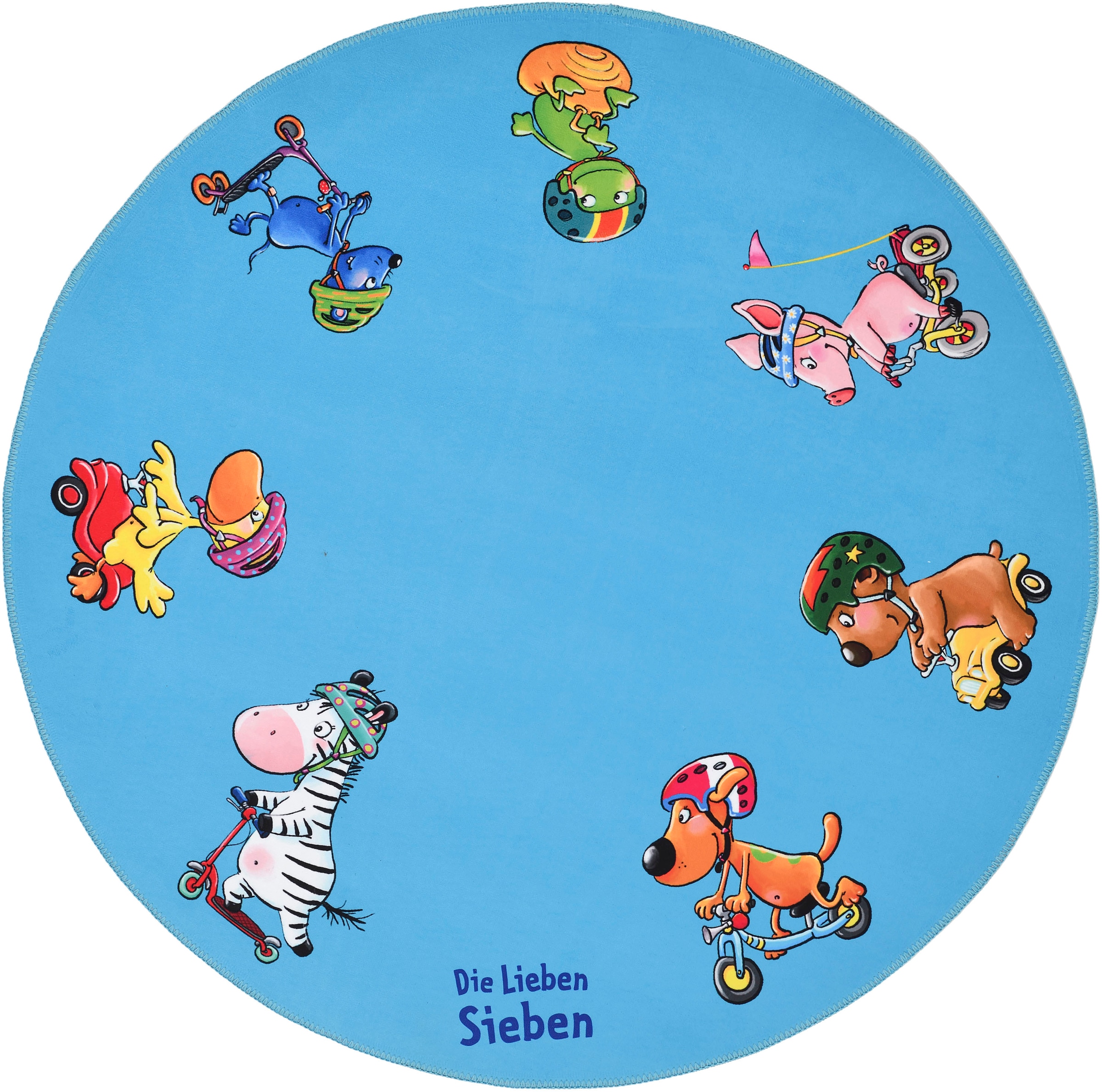 Die Lieben Sieben Kinderteppich »LS-232«, rund, 6 mm Höhe, niedliches Tier Motiv