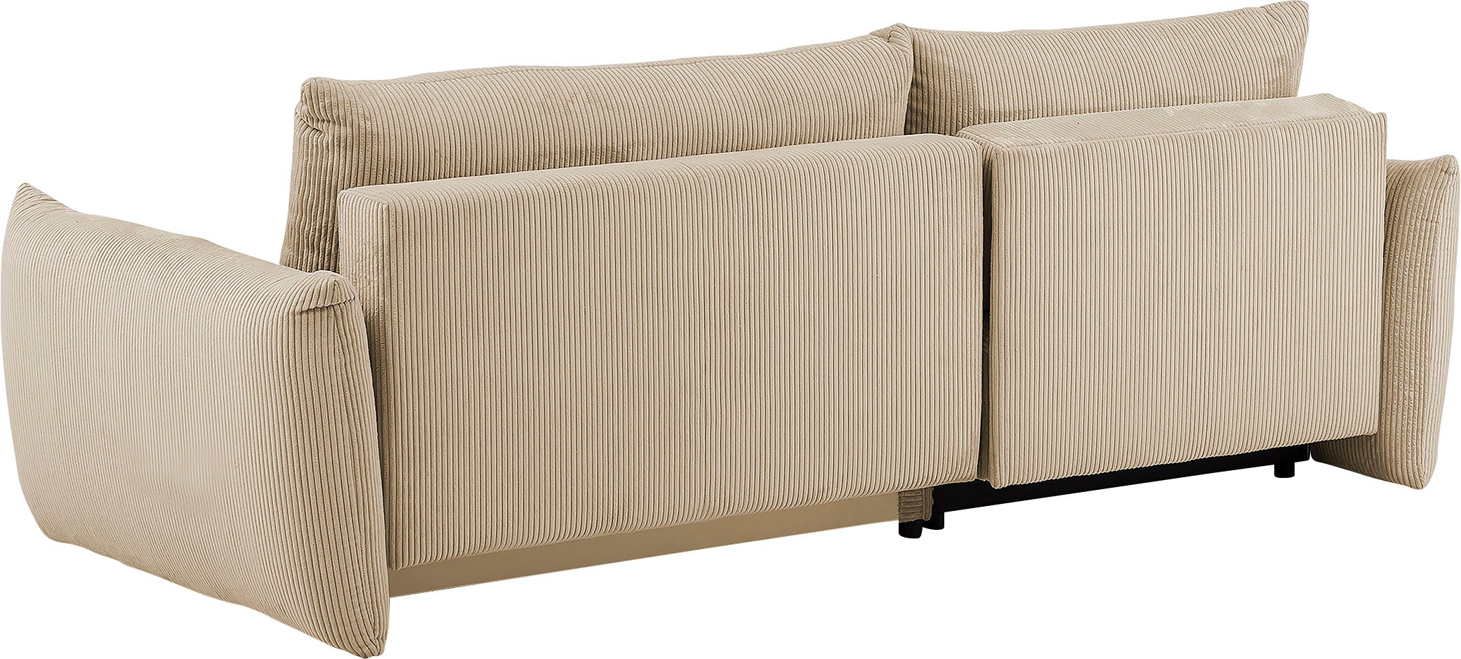 INOSIGN Ecksofa »MAVAS Schlafsofa mit Bettkasten, L-Form,«, ca.257/127cm (Liegefläche 212/145 cm), Cord, Chenille, Struktur